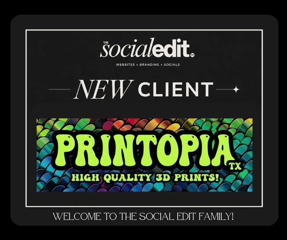 The Social Edit TX is so happy to welcome Printopia TX!

I have actually purchased 3D items from them at the Mont Belvieu Market. They are the sweetest people &amp; their customer service is TOP NOTCH. I will have to share the super cool Spiderman he