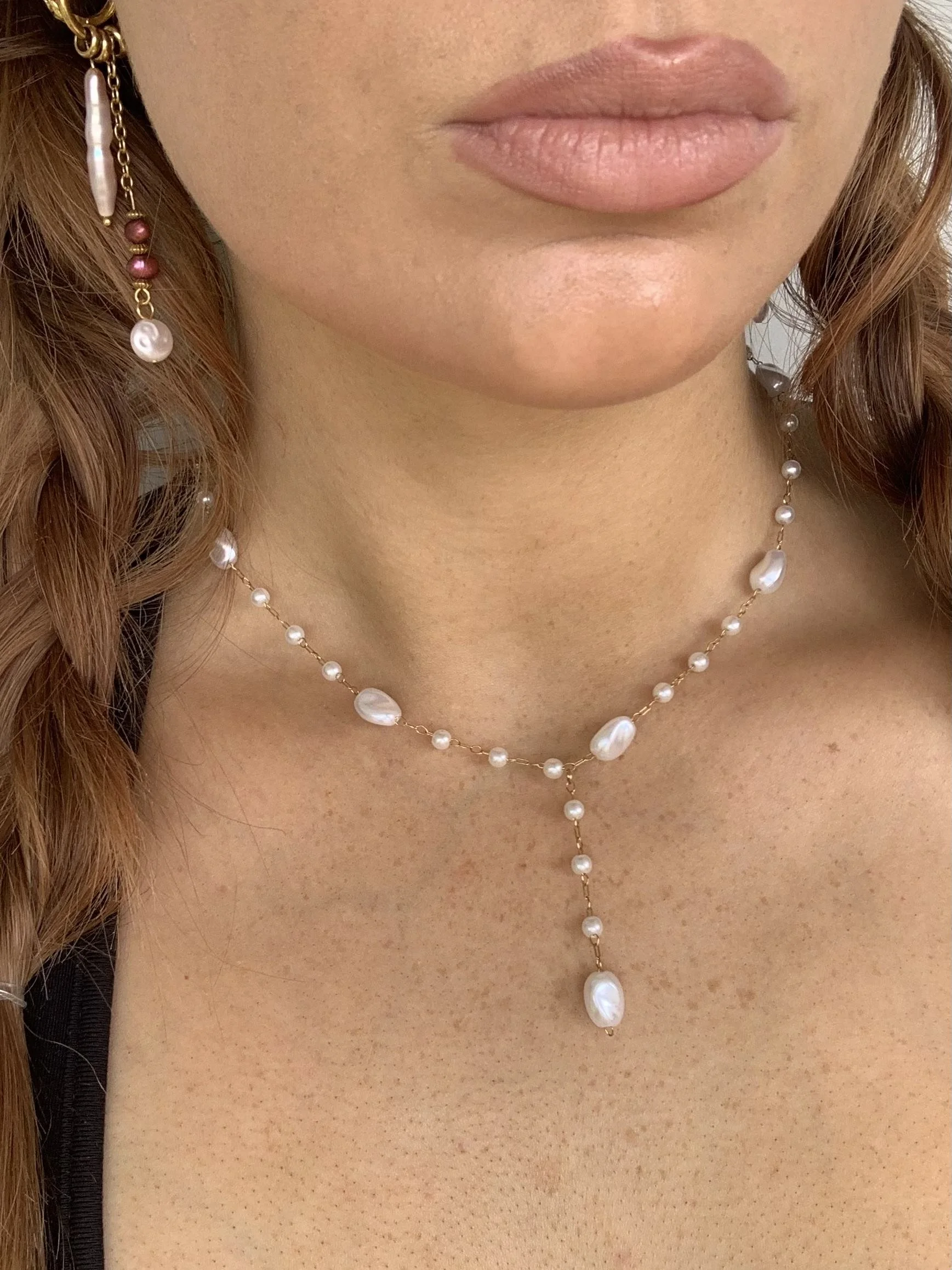 Pearl Droplette Necklace | Gold