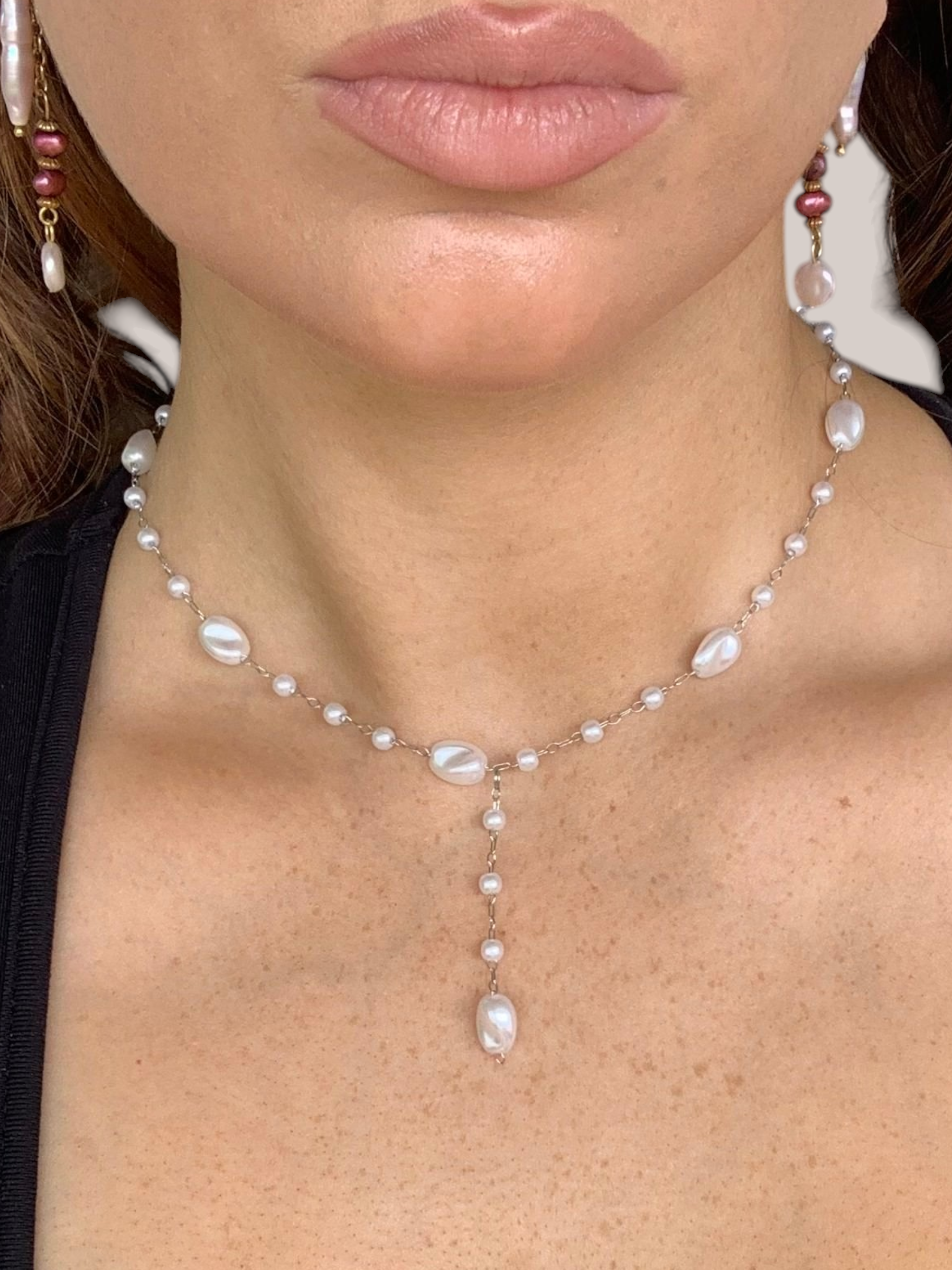 Pearl Droplette Necklace | Silver