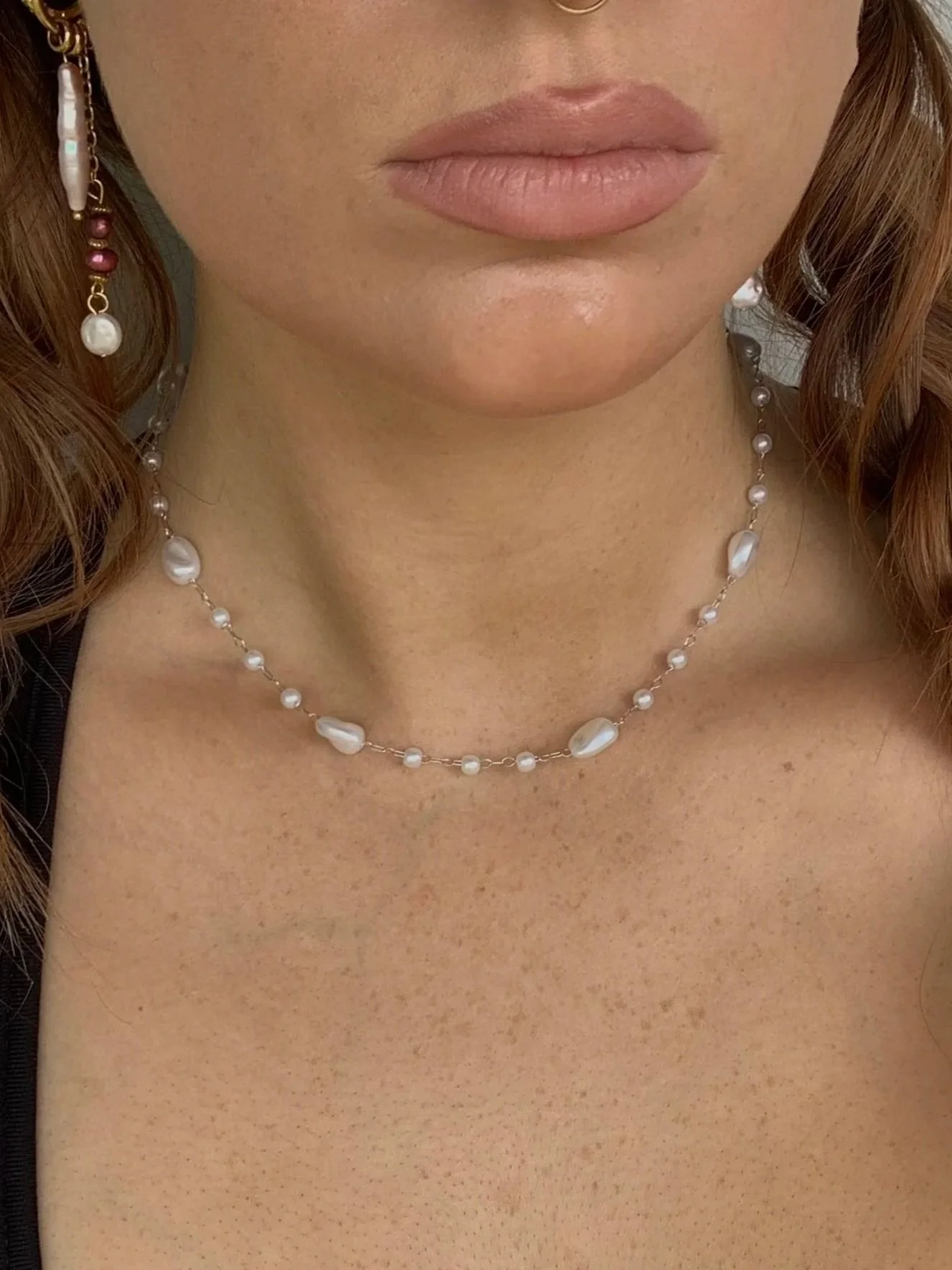 Pearl Choker Necklace | Silver