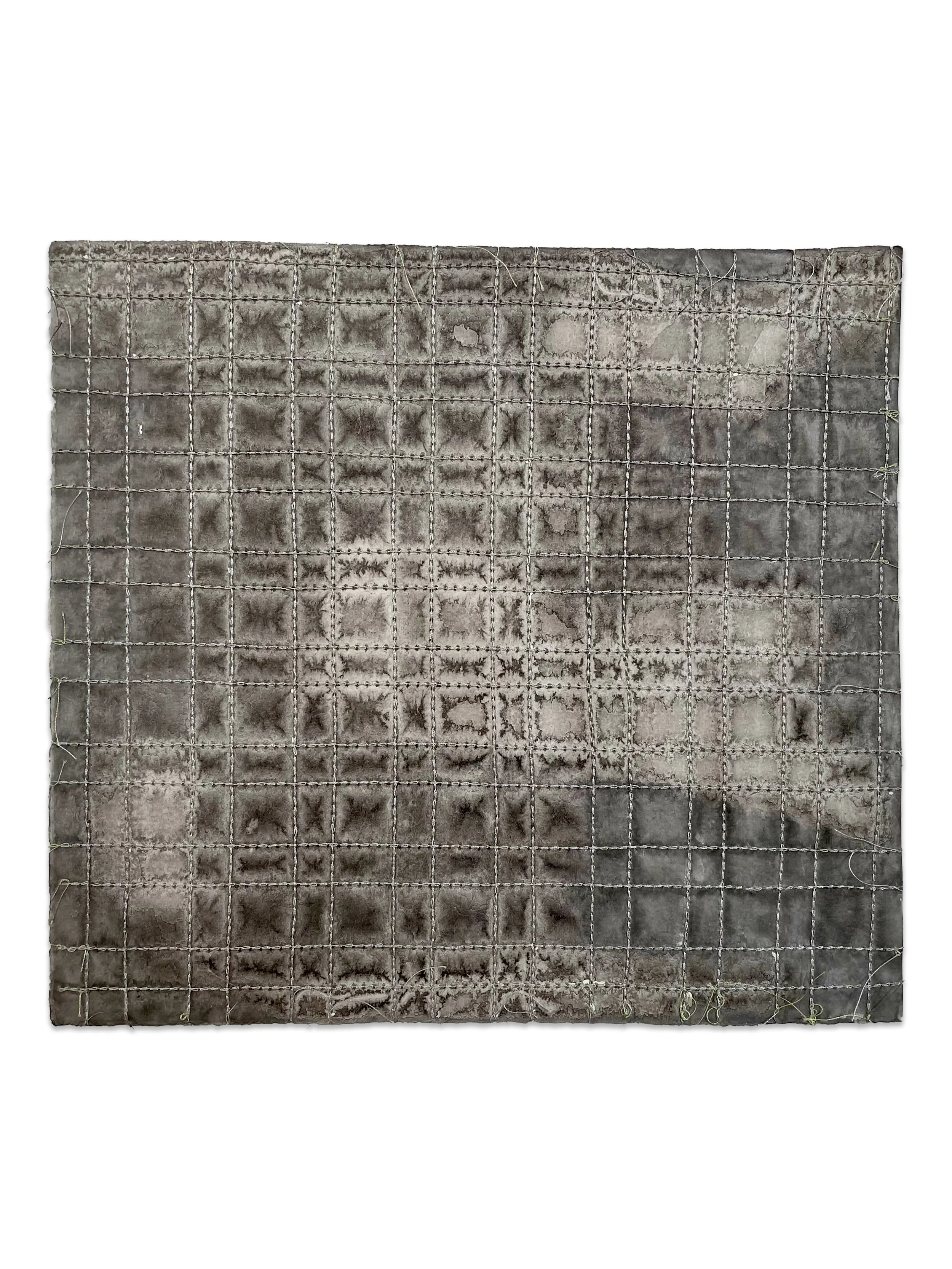 Untitled, ink and machine sewn paper, 10 1/2" x 11", 2021