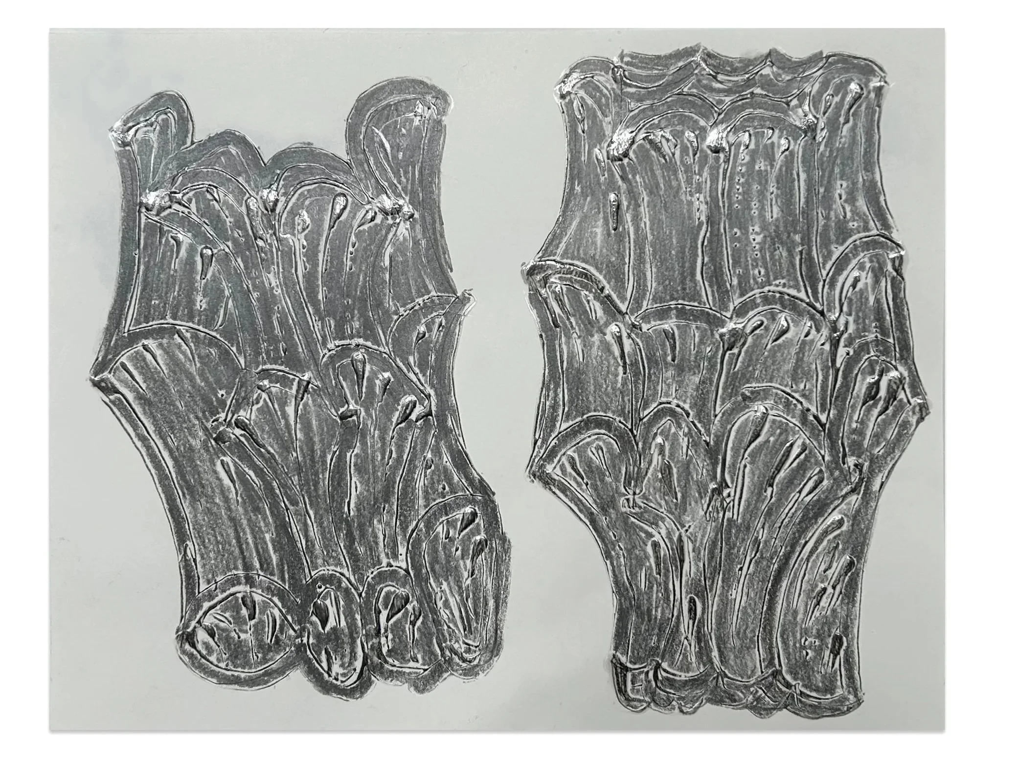 Untitled, graphite and gel medium on paper, 11" x 14", 2023 