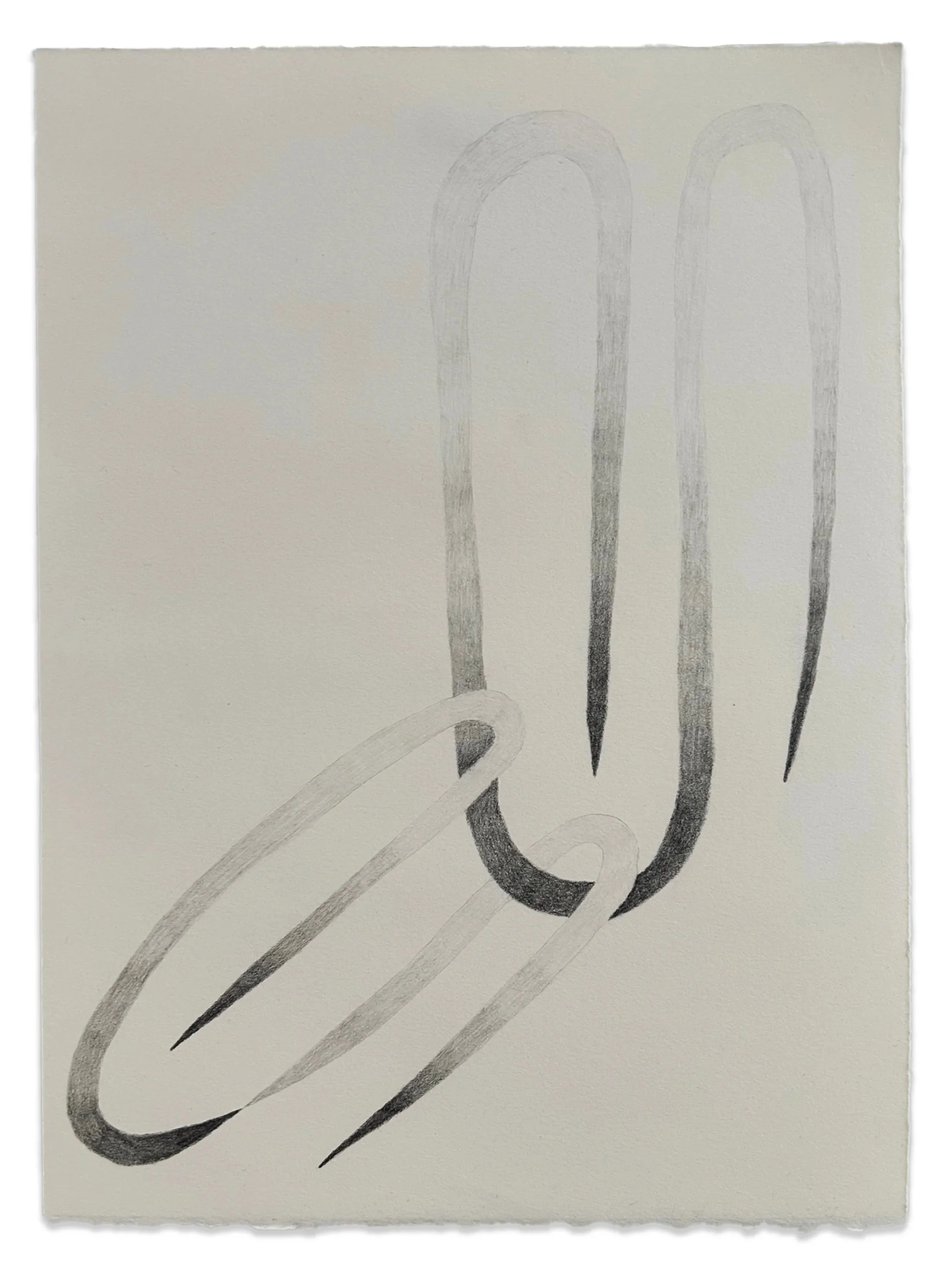 "Hooked" graphite on paper, 9 1/2" x 13", 2023