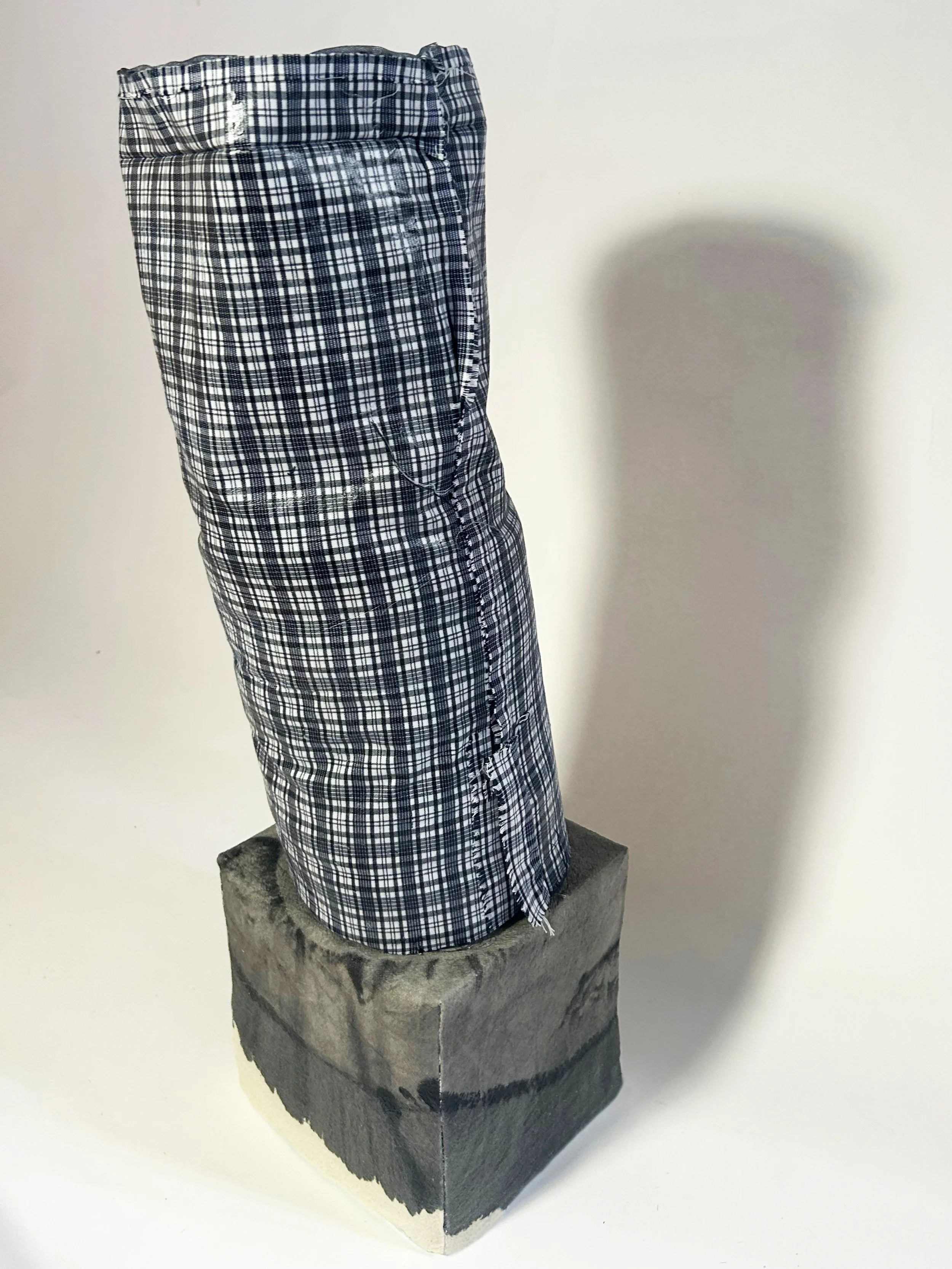 "Perform" fabric, thread, velcro, glue, foam, 27" x 8 1/2" x 8", 2024