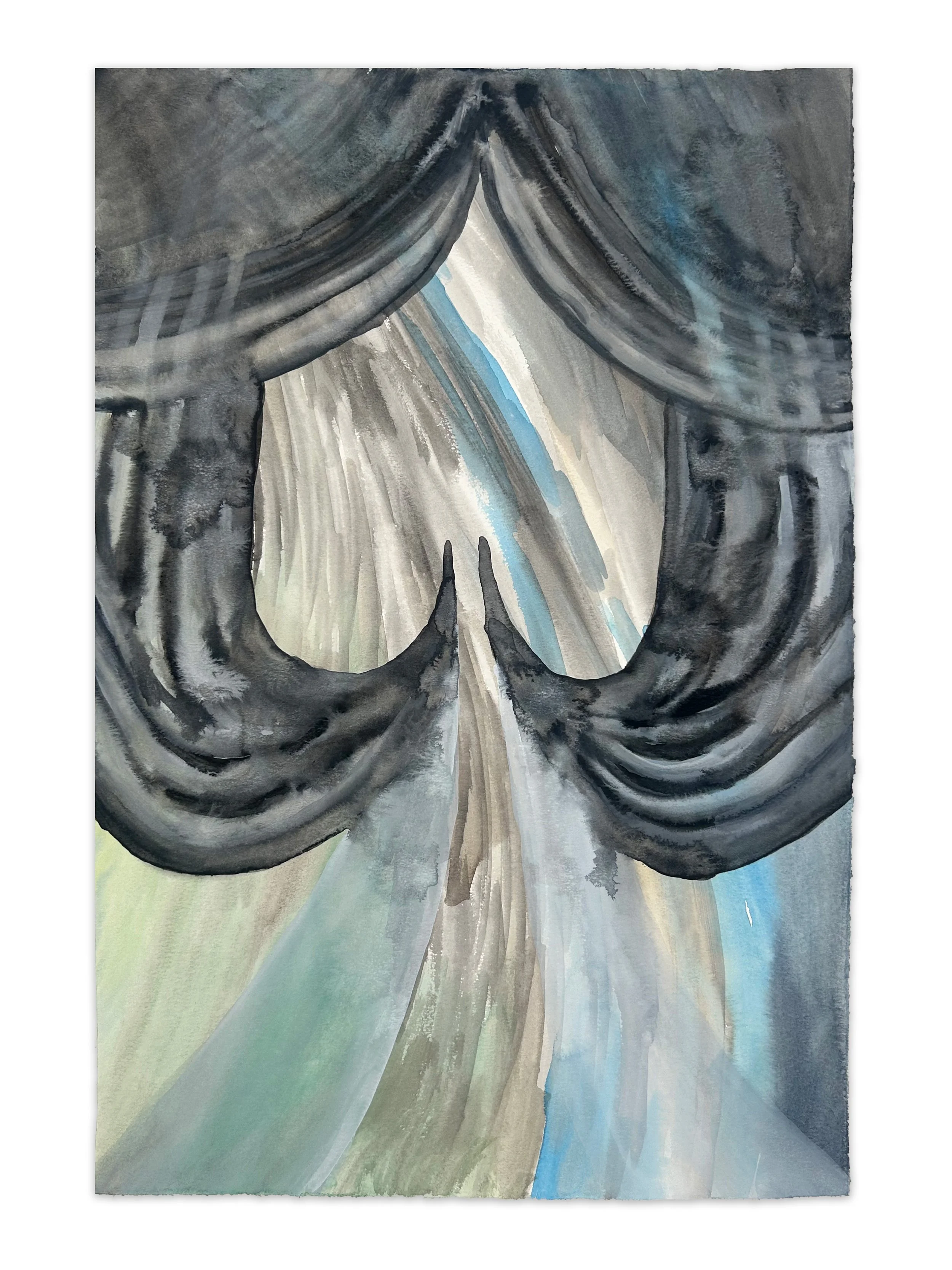 "stage 2" watercolor and gouache on paper, 18" x 12", 2026