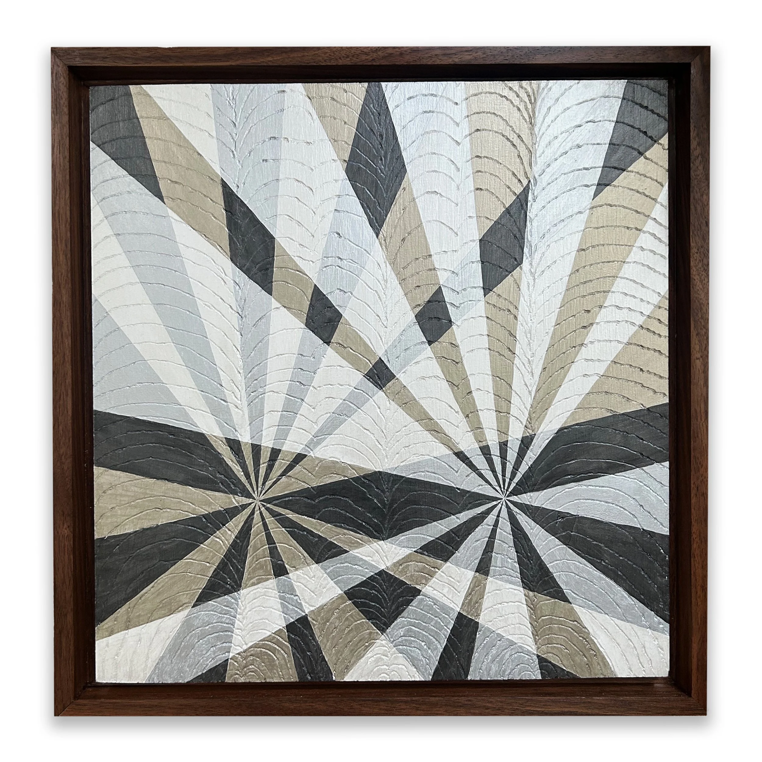 Untitled (did you also?), acrylic and carved wood, 18 3/4" x 17 3/4", 2025