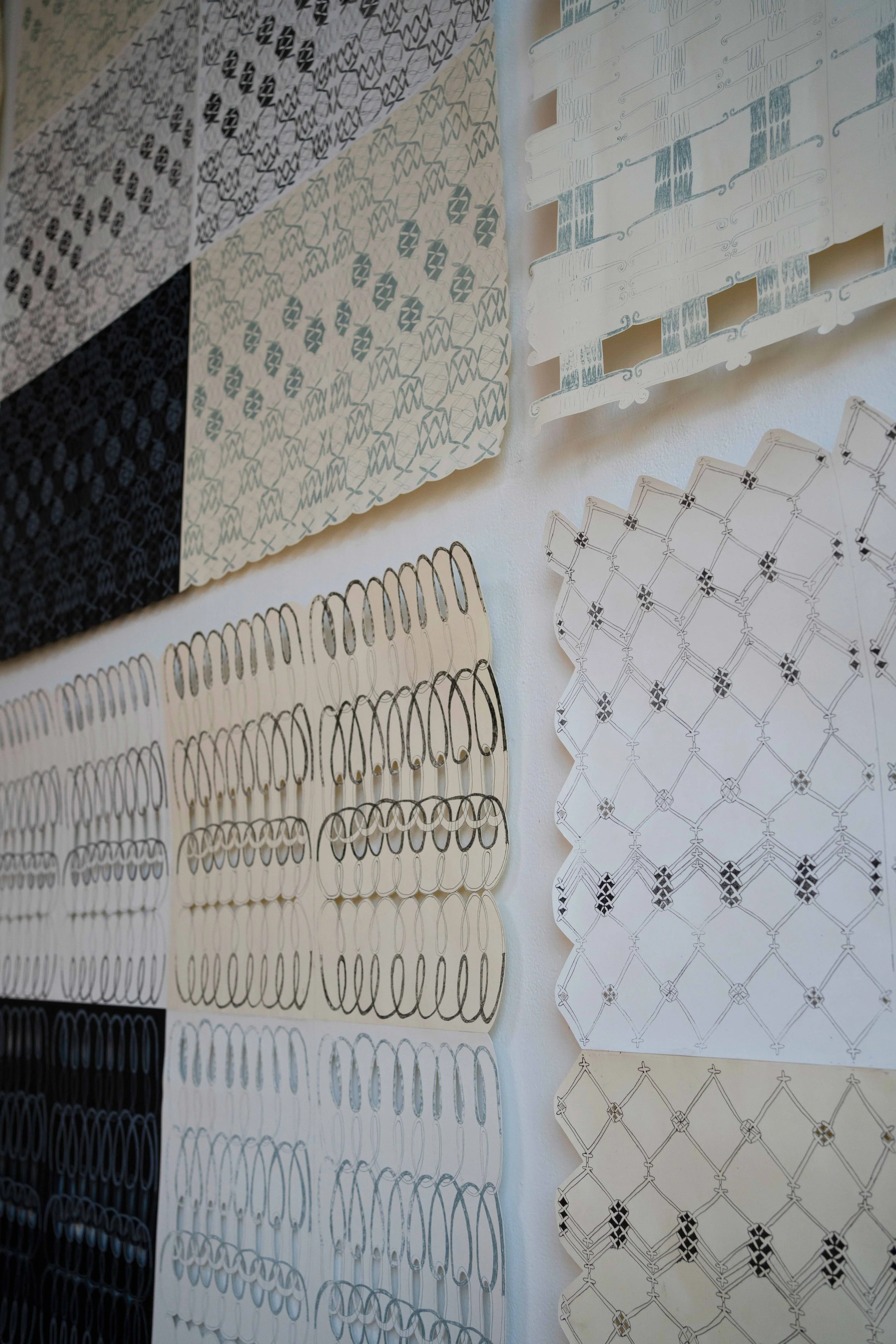 "What is gone and what has left, What is gone and what is left" 6 hand-cut panels, lithography on paper, 108" x 144" x 3/4", 2021