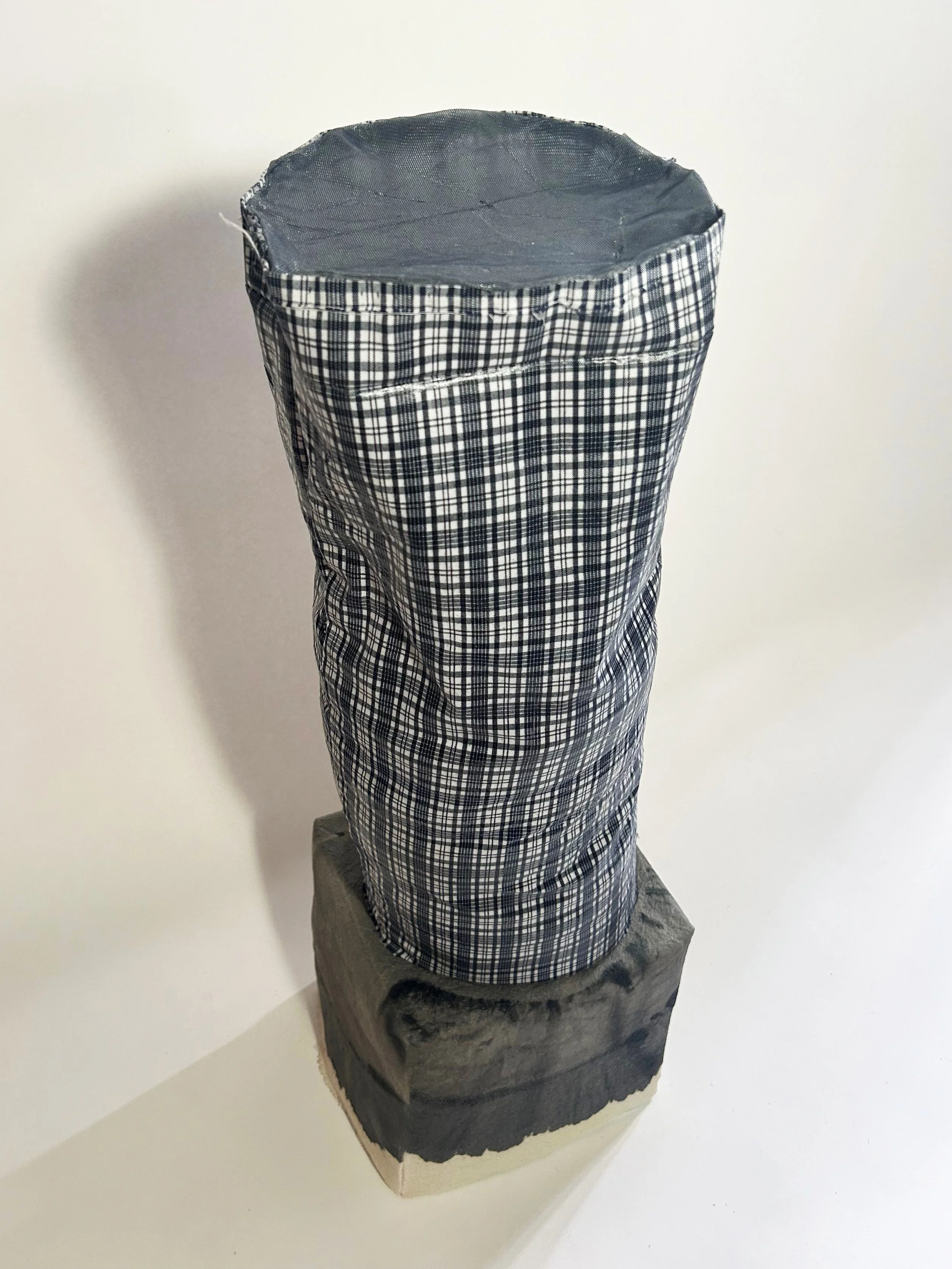 "Perform" fabric, thread, velcro, glue, foam, 27" x 8 1/2" x 8", 2024