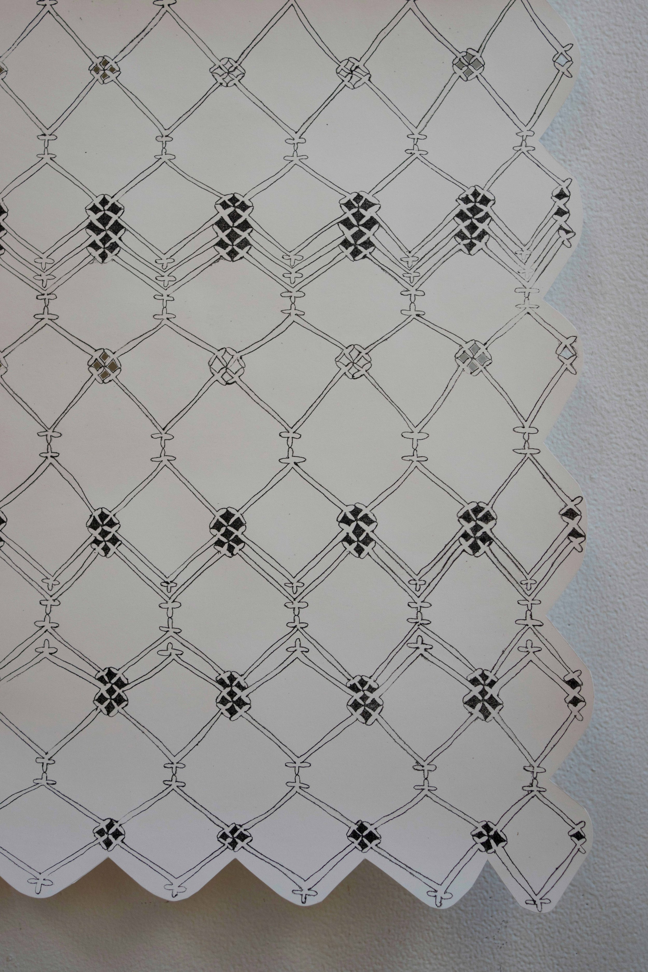 "What is gone and what has left, What is gone and what is left" 6 hand-cut panels, lithography on paper, 108" x 144" x 3/4", 2021