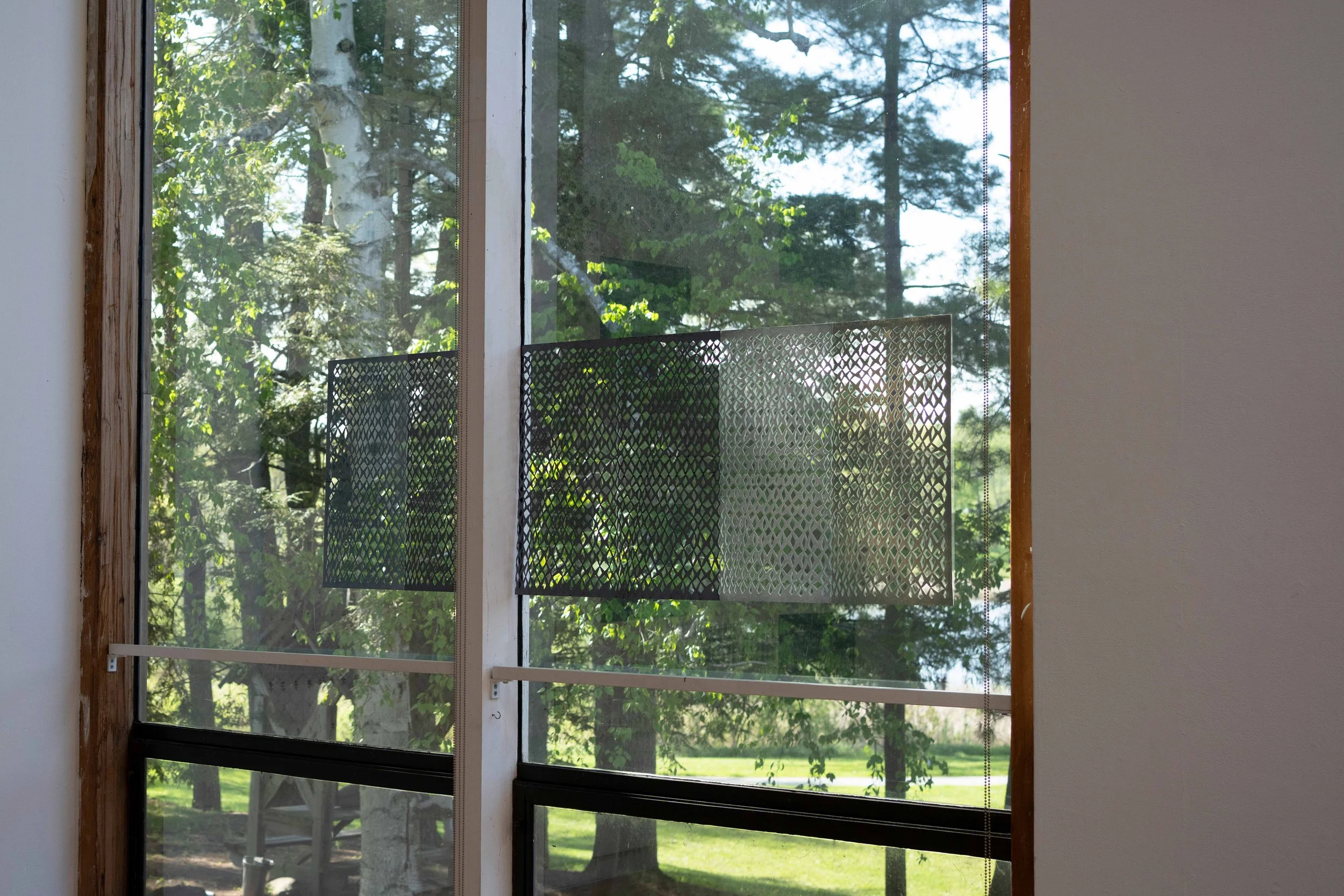 "Again someday, Someday Again" hand-cut and assembled collagraph prints on paper, 70" x 30", 2021