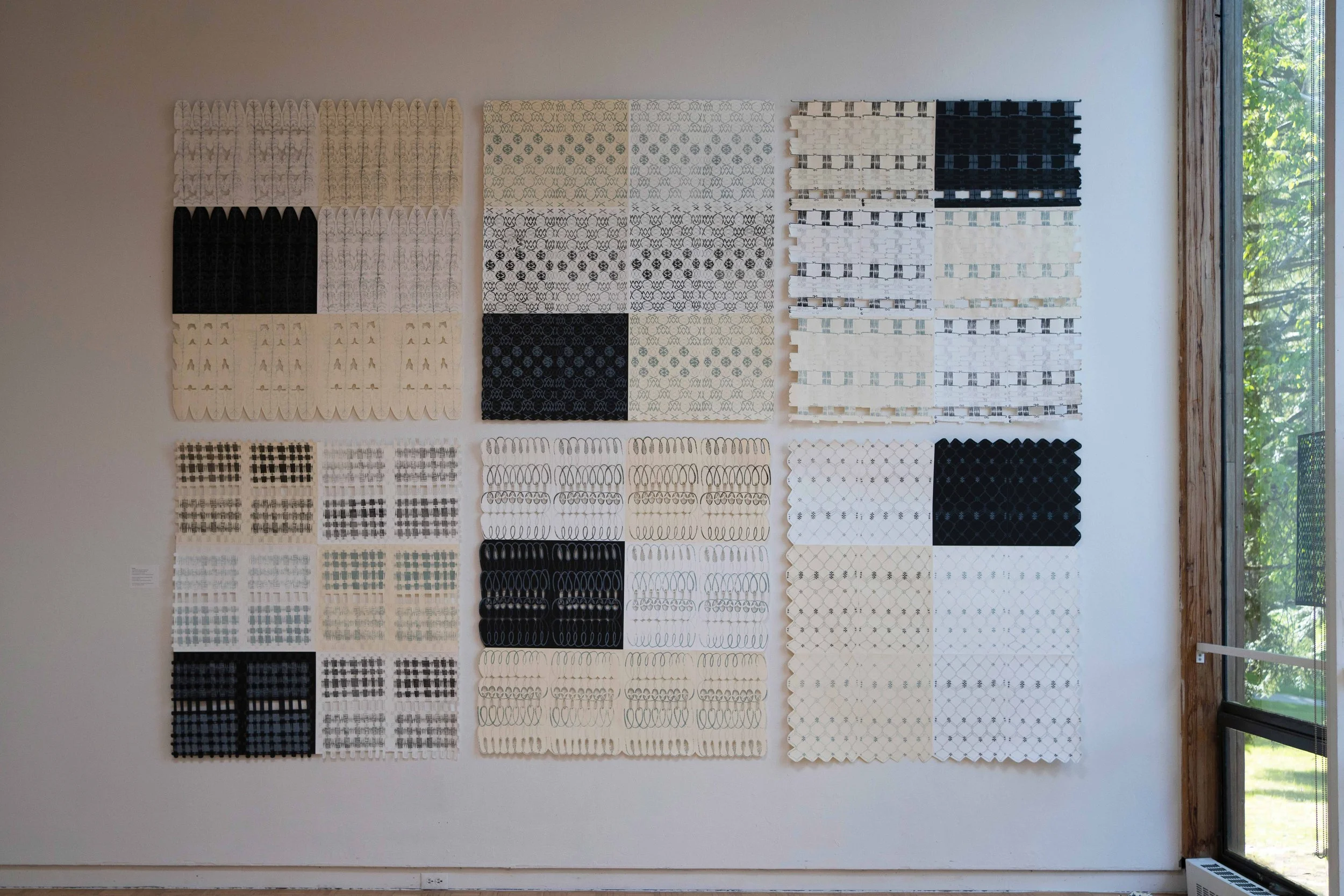 "What is gone and what has left, What is gone and what is left" 6 hand-cut panels, lithography on paper, 108" x 144" x 3/4", 2021