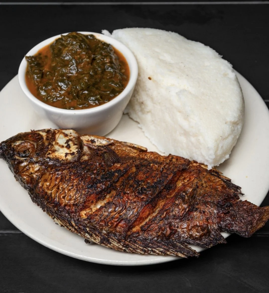 Plate of  Tilapia or Ugali & Spinach