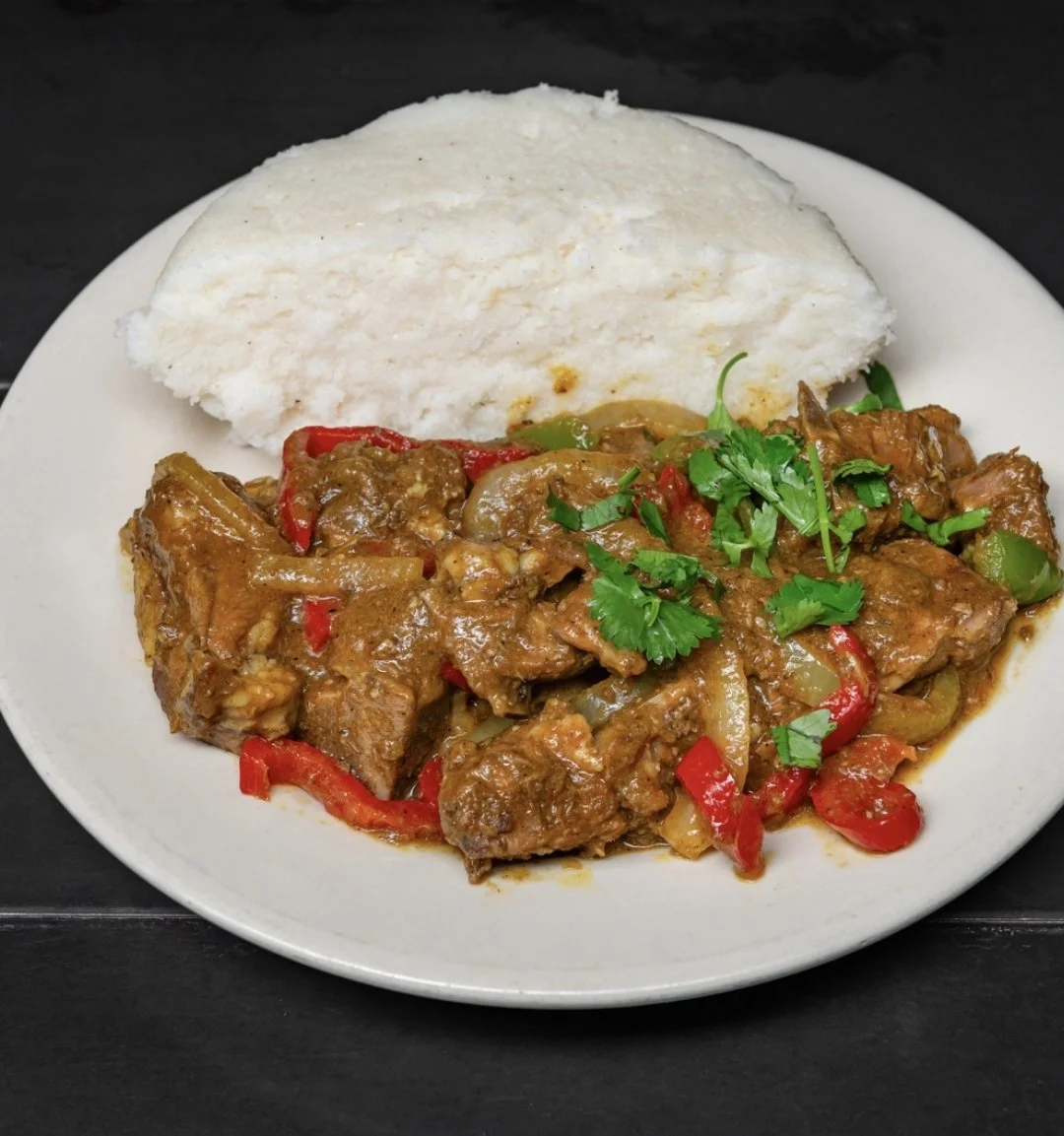 Plate of  Beef or Goat & Ugali