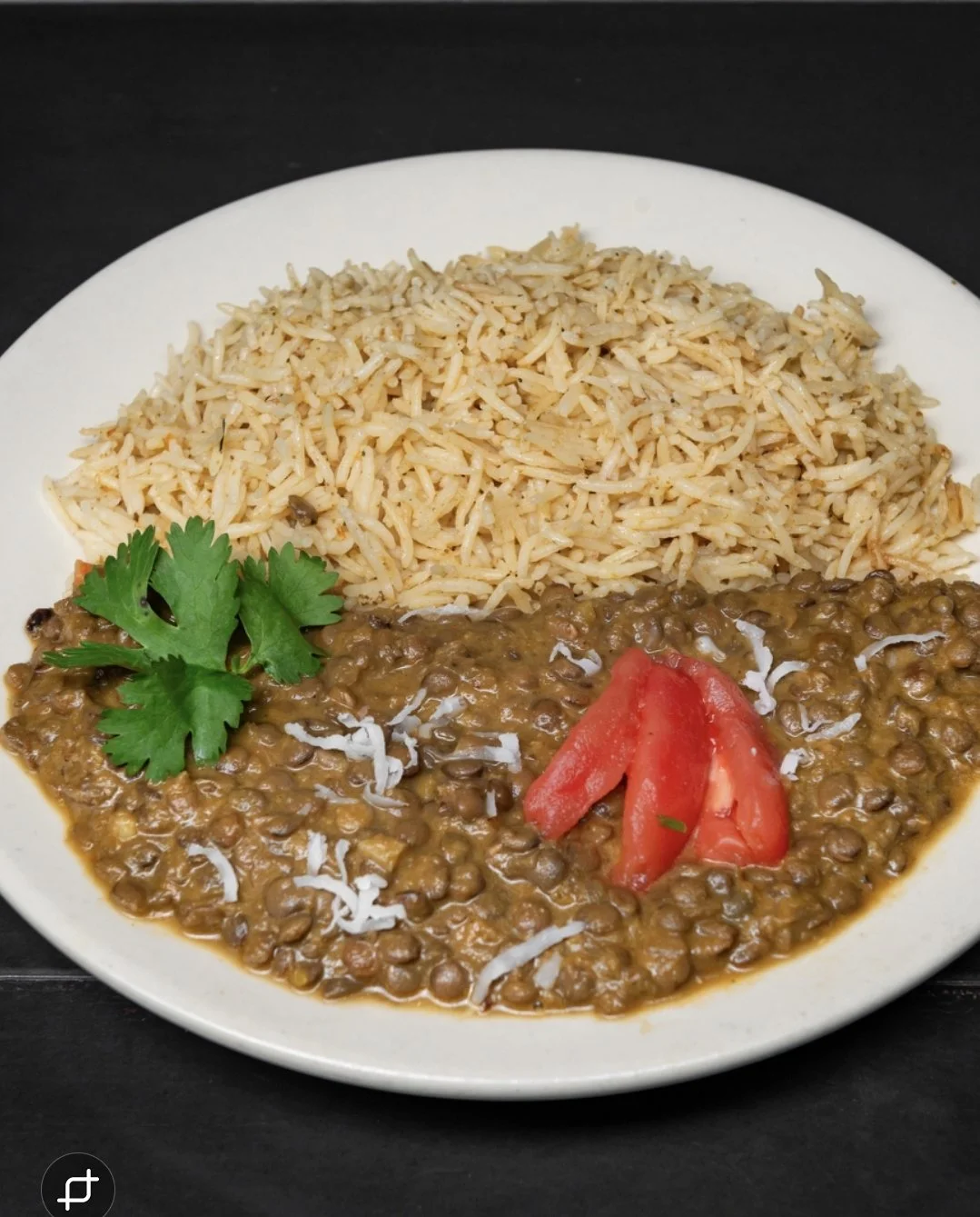 Plate of Coconut Lentils & Rice