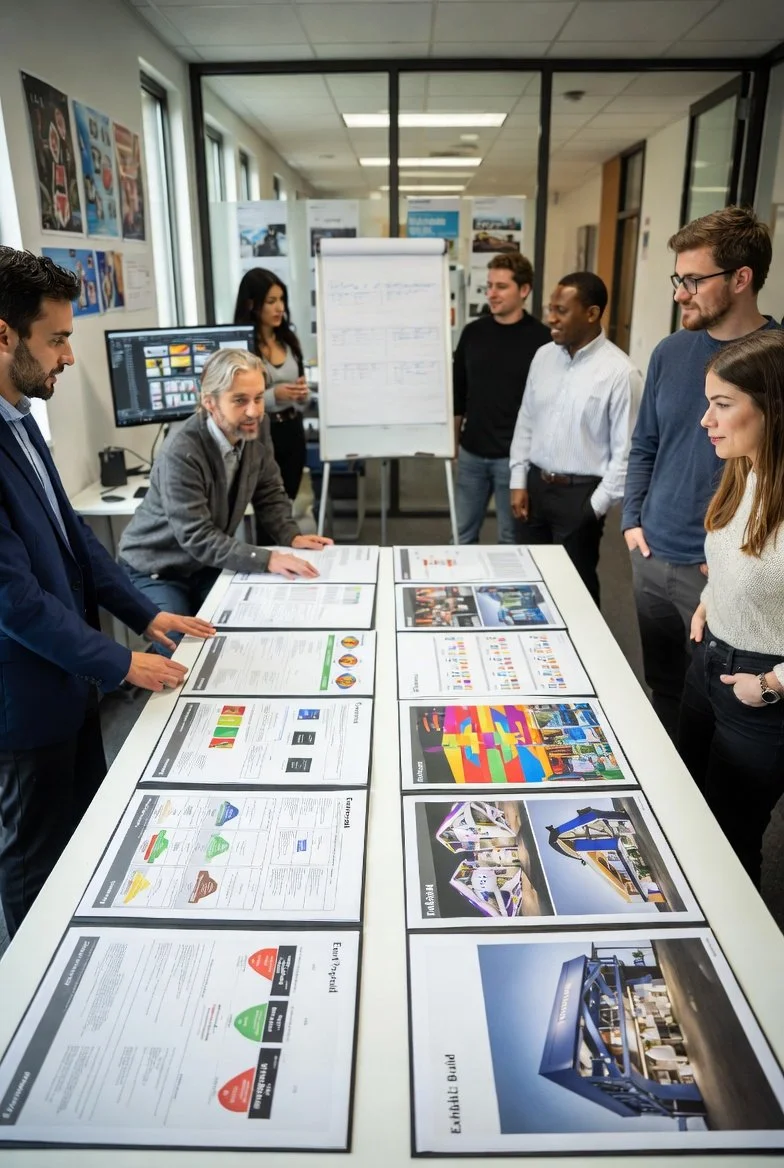 Creative presentation  including concept renderings, brand,  product  and customer  profiles to clients in design studio.