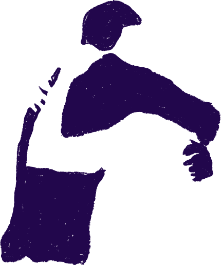 Illustration of two people hugging.