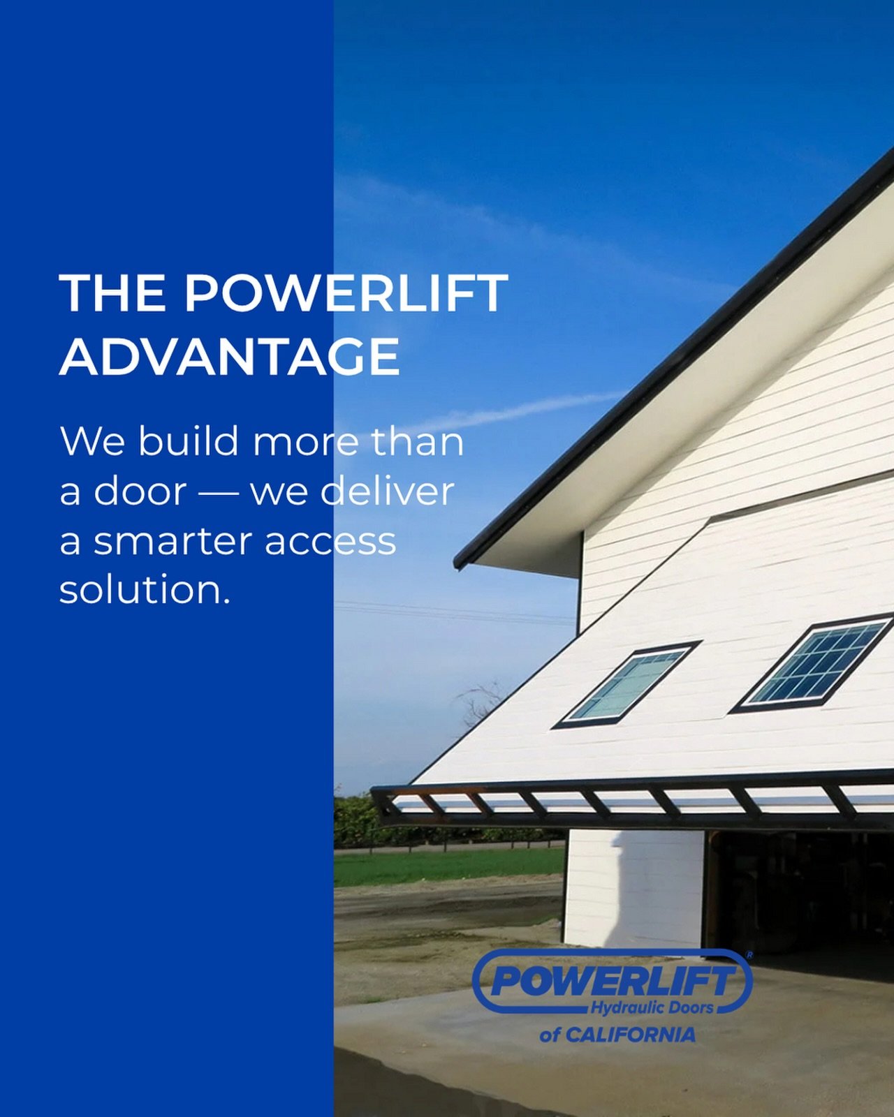 The PowerLift Advantage: more than a door &mdash; a smarter access solution.

From concept to completion, we deliver single-source accountability &mdash; designing, building, delivering, installing, and supporting every door we put our name on. No ga