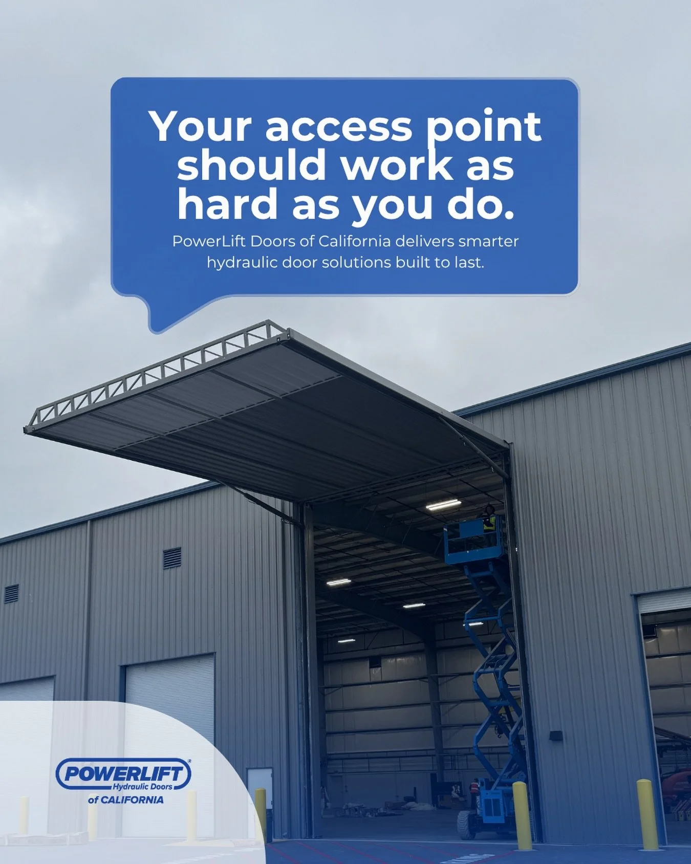 Because when operations are running, downtime isn&rsquo;t an option.&nbsp;

At PowerLift Doors of California, we engineer one-piece hydraulic door systems built for high performance environments. Our doors have fewer moving parts and a tight seal. It