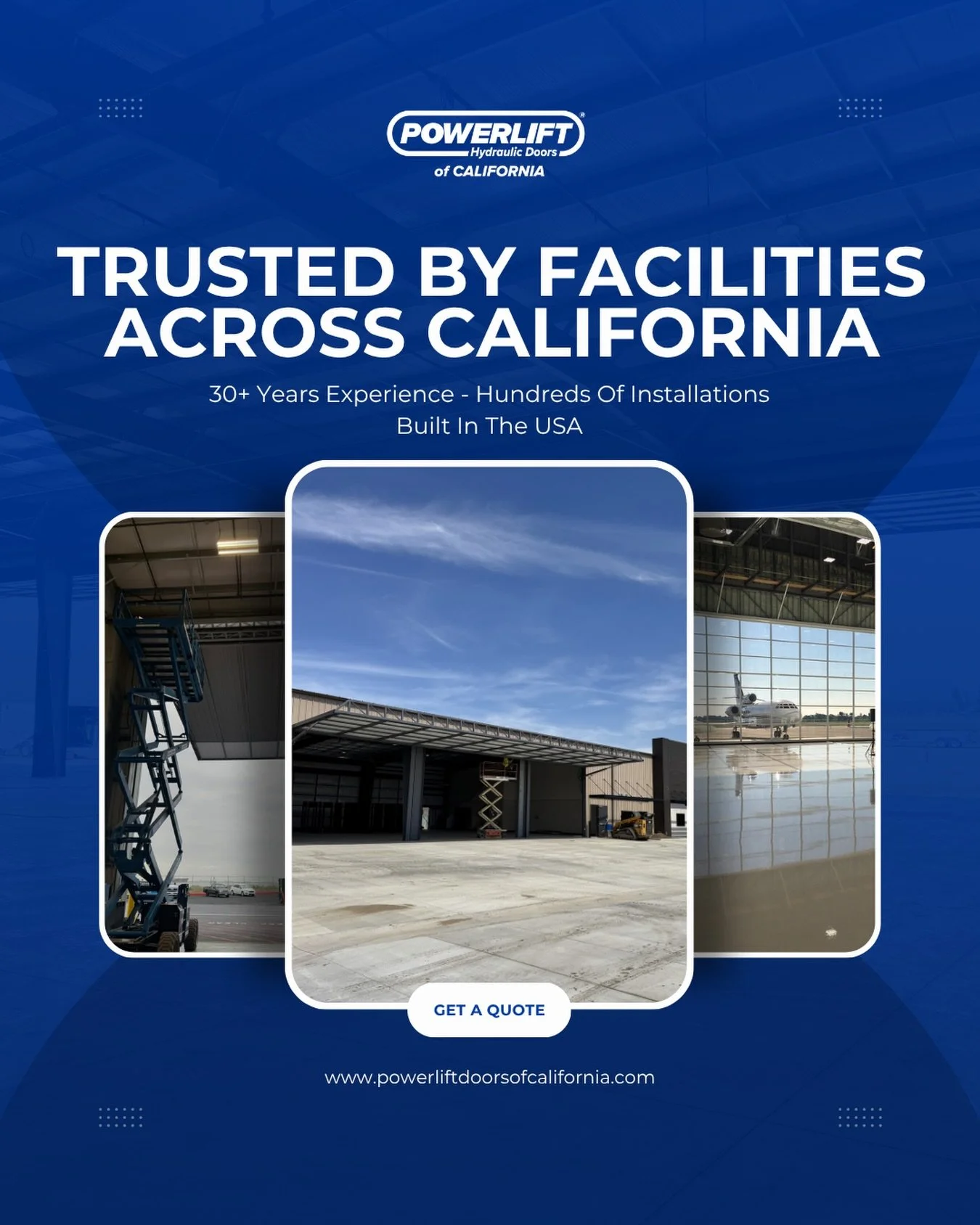 When your facility needs a door that performs, you need a team with the track record to back it up.

Since 2014, PowerLift Doors of California has been raising the standard for large-scale access solutions &mdash; backed by 30+ years of proven PowerL