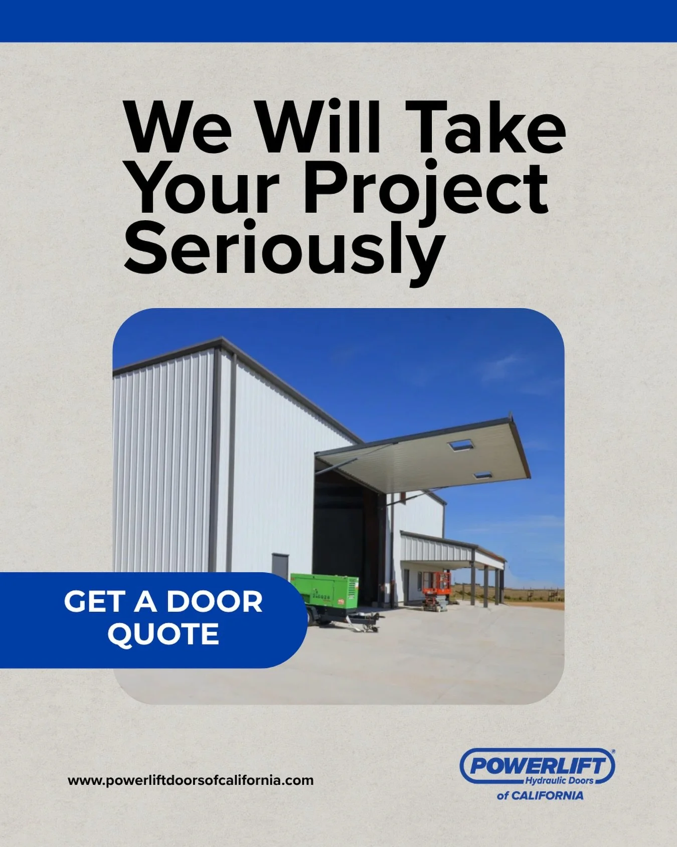 Your project matters to you. That means it matters to us.

We&rsquo;ve built our whole business around making sure nothing falls through the cracks. We design, build, deliver, install, and support each PowerLift door, assuring integrity through every