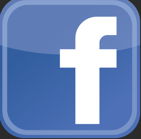 Facebook logo with white 'f' on a blue square background.