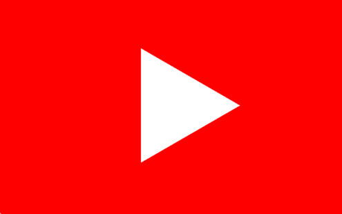 YouTube play button icon on a red background.