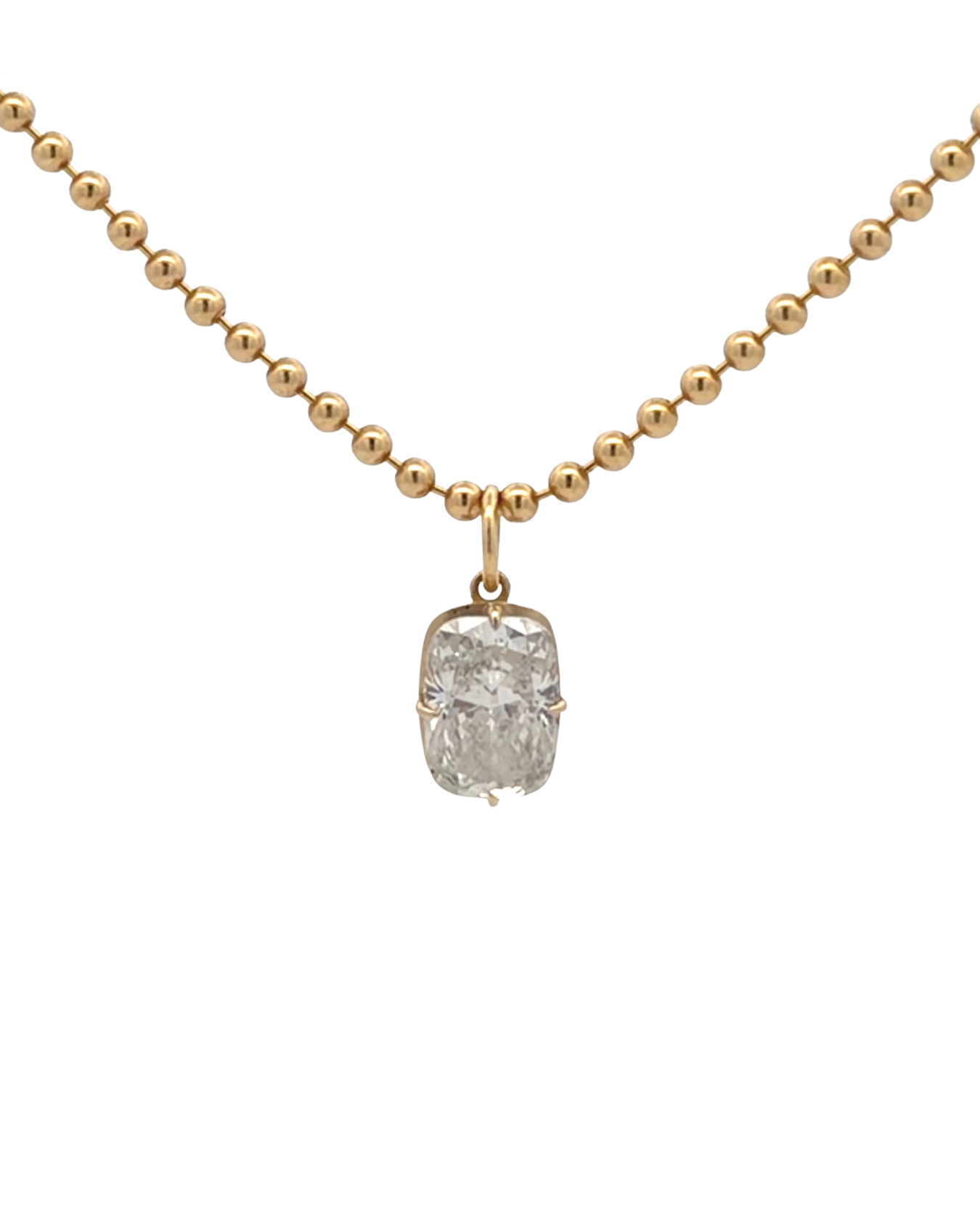 Hollow Beaded Yellow Gold Chain