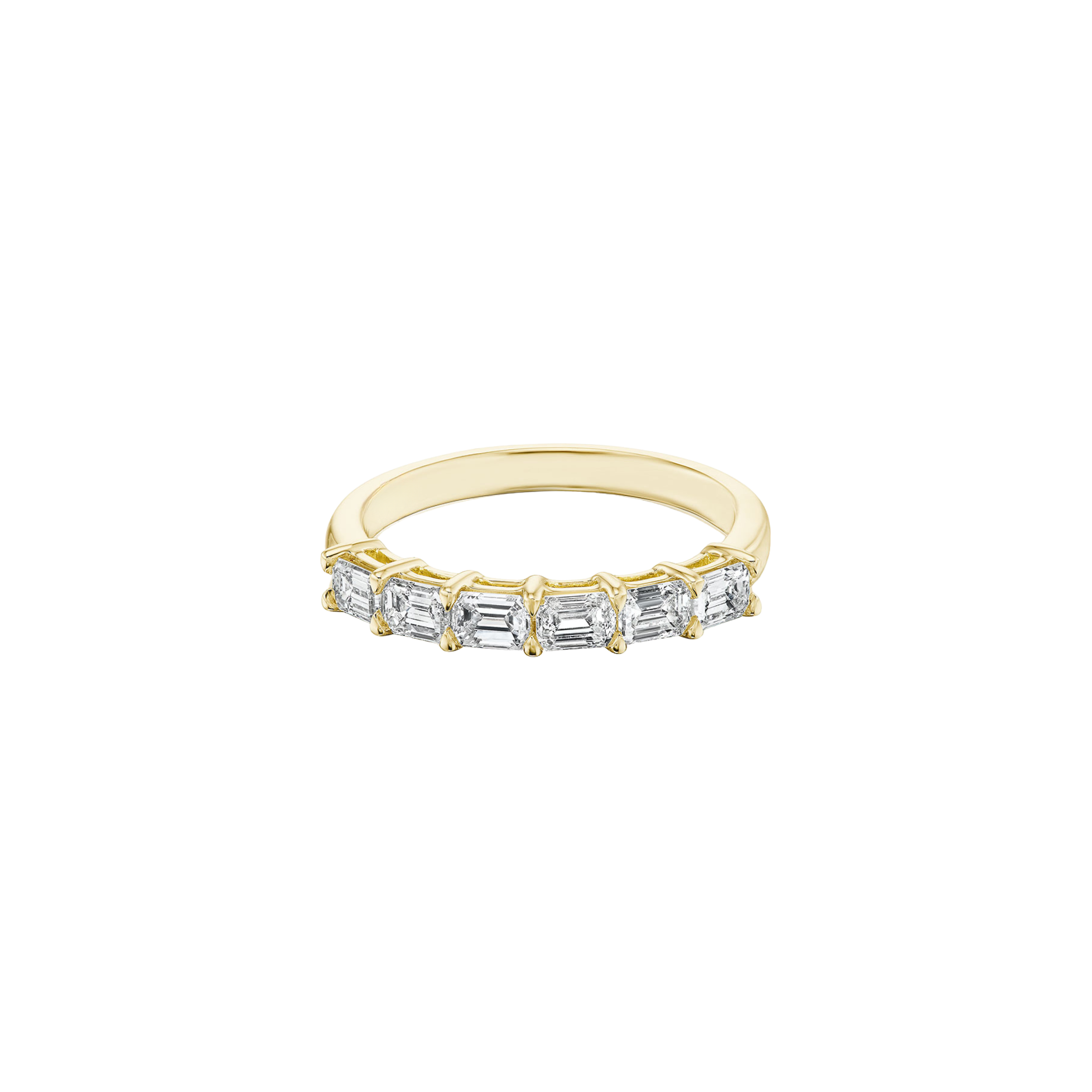 East West Emerald Cut Half Band