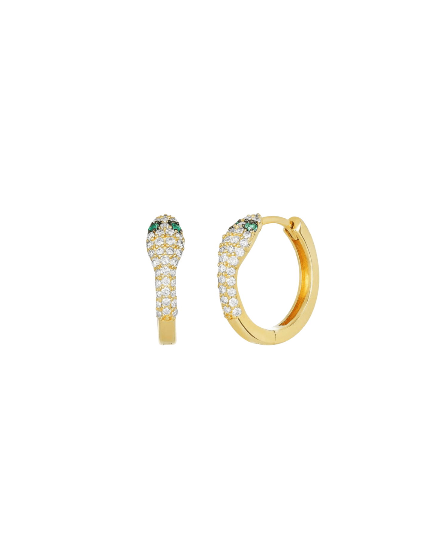 14k Snake Diamond Pave Earrings