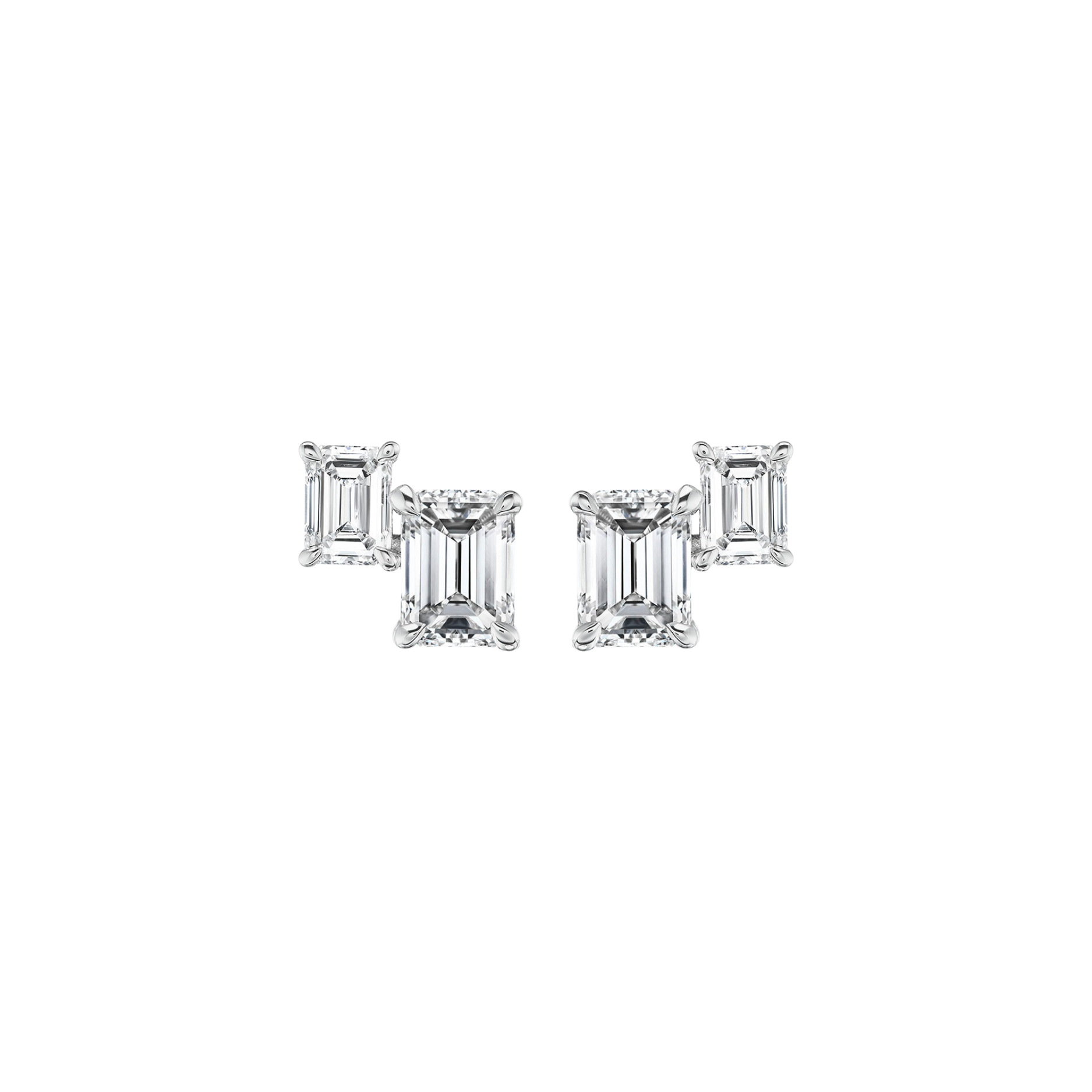 The Alora Double Stone Studs (Emerald Cut)