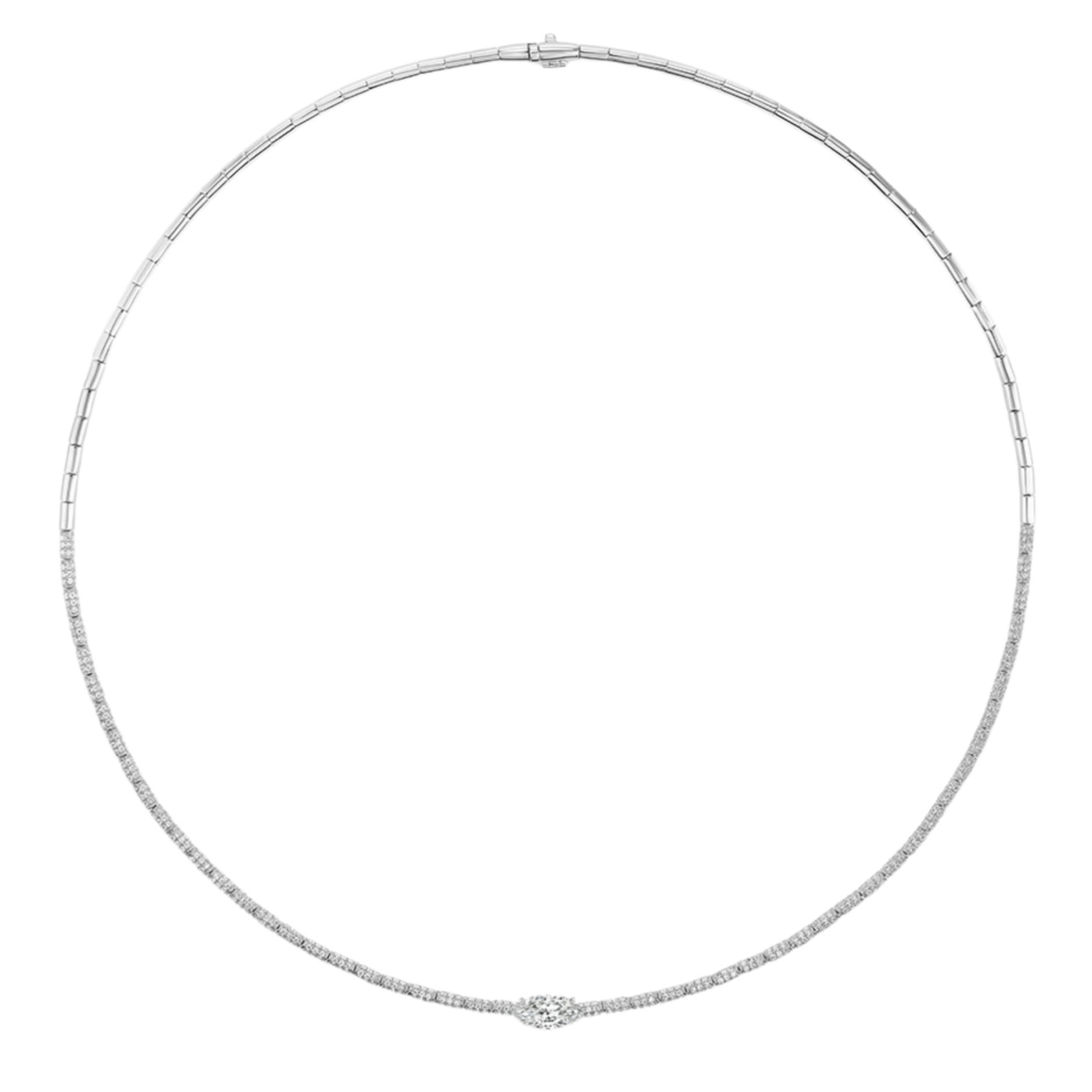 The Alora Pave Necklace (Marquise)