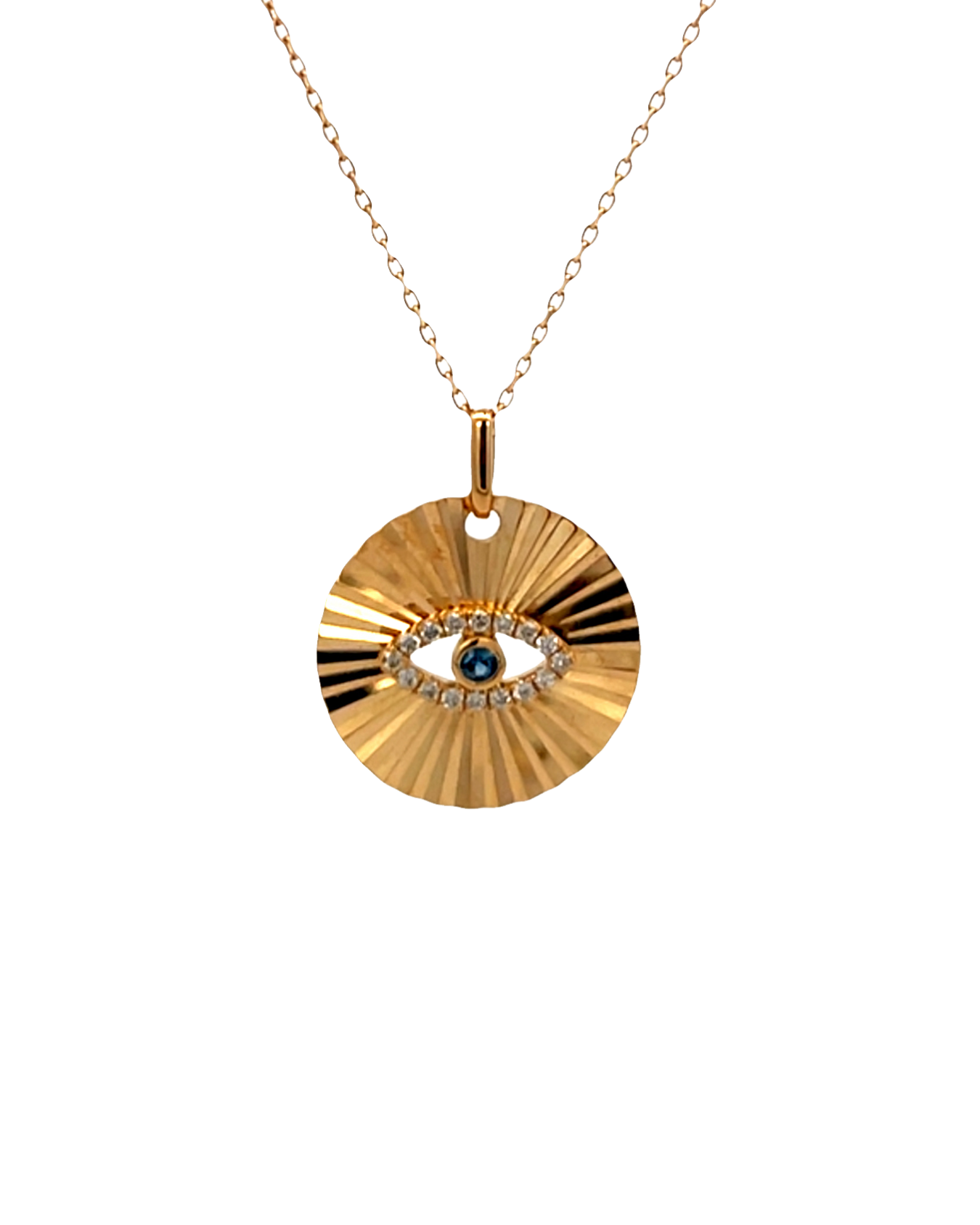 Evil Eye Gold Coin Pendant