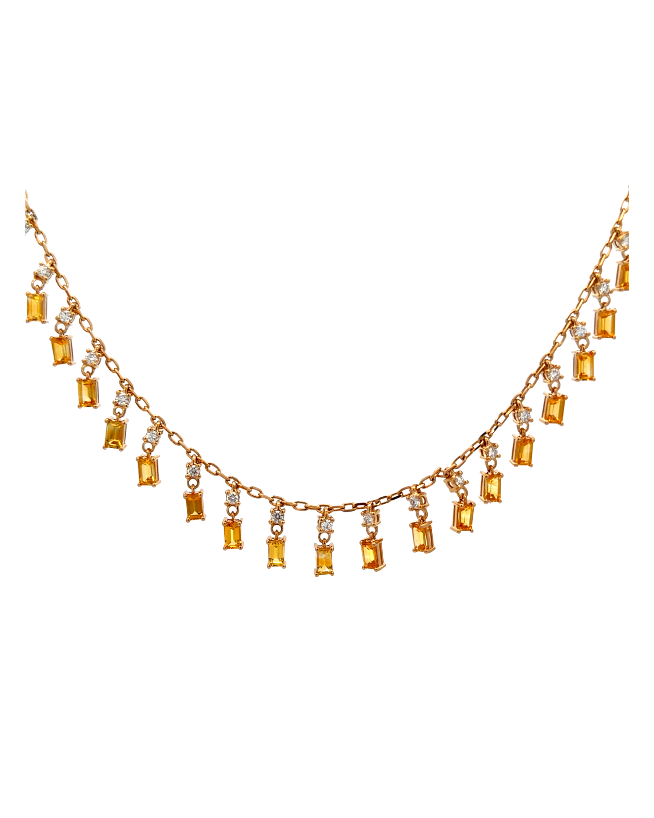 Yellow Sapphire Dangle Necklace