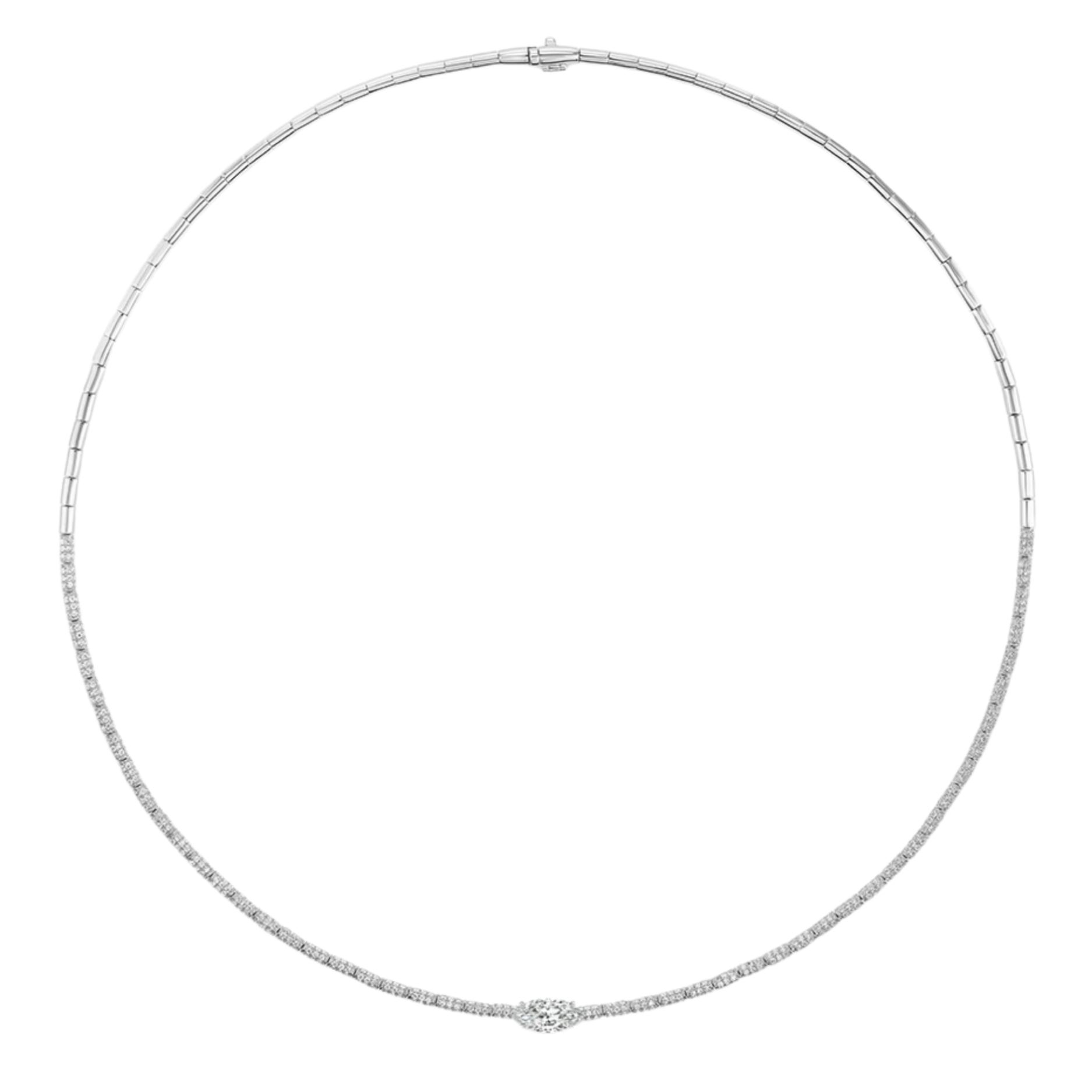The Alora Pave Necklace (Marquise)