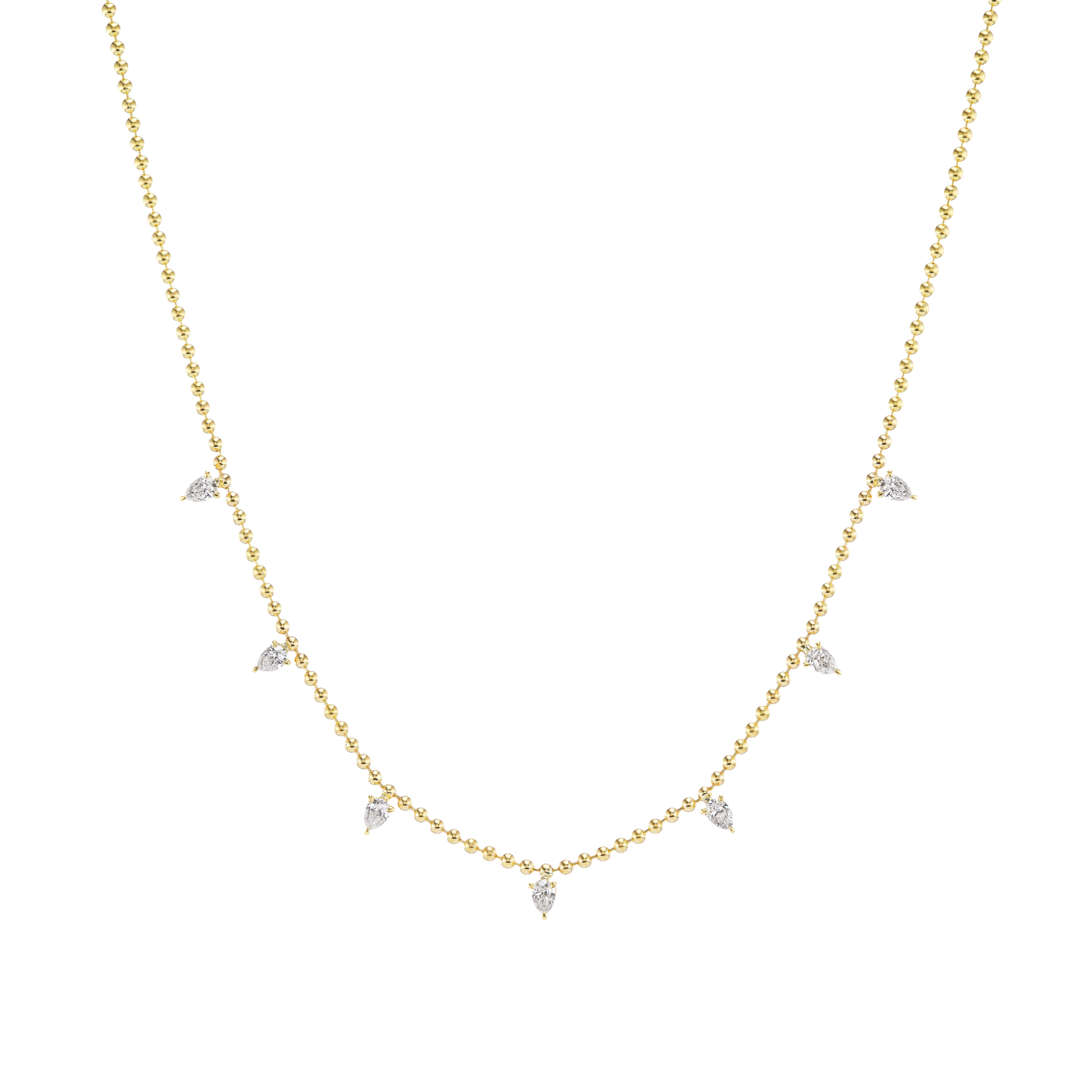 The Alora Beaded Necklace (Pear Cut)