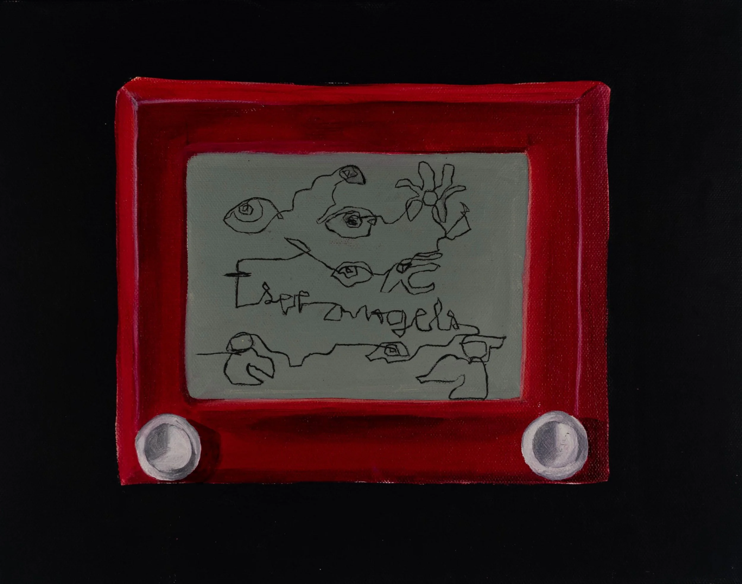 Red Board (i see angels)
(2024)
oil on canvas
11"x14"