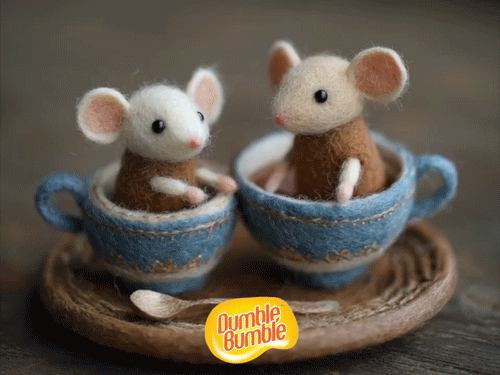 dumble bumble mice tea party teacups happy birthday bestie best tea felt
