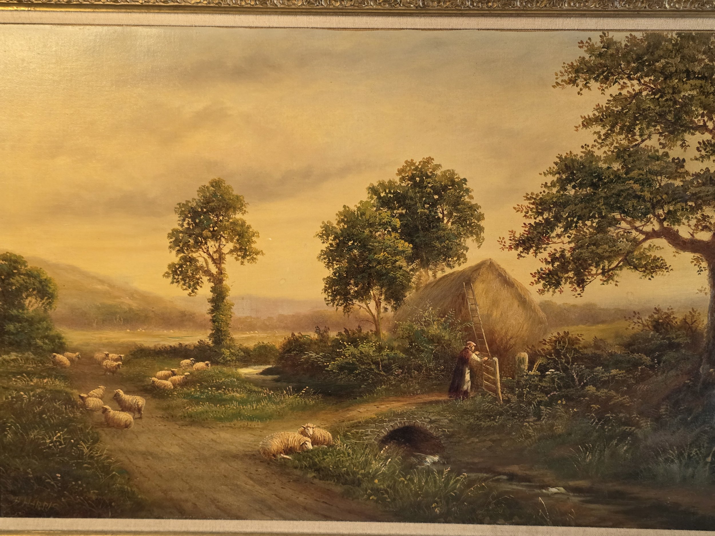 Antique Pastoral Oil Painting