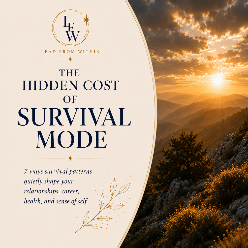 Cover of The Hidden Cost of Survival Mode workbook by Lead From Within.