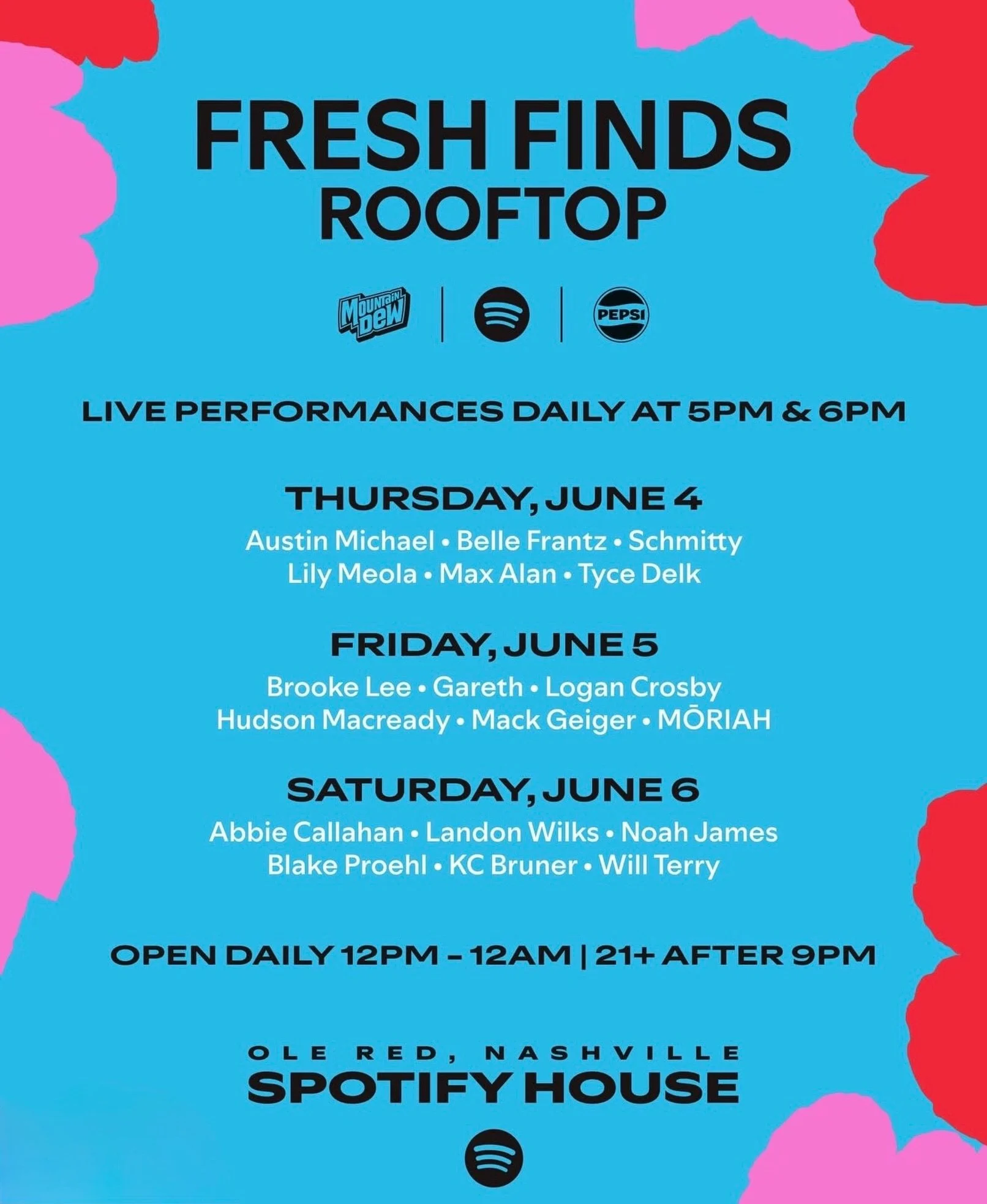 @willterry.music ✖️ @spotify 💚 

@cmamusicfestival let&rsquo;s go! 

#cmafest #spotifyrooftop #countrymusic