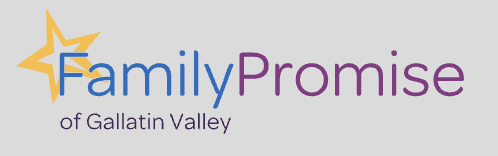 Logo for Family Promise of Gallatin Valley with a yellow star and colorful text