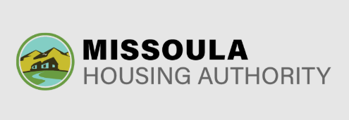 Missoula Housing Authority logo with mountains, houses, and a tree.