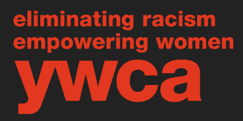 Black background with red text that reads "eliminating racism empowering women ywca."