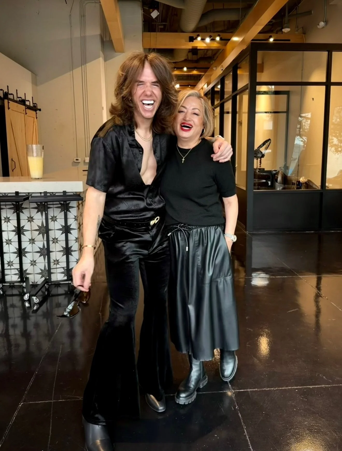 Got all fancy before 8am for a very important meeting. 💅🏼

With the woman who taught me how to do hair (and so much more) when I was just a boy. 🖤

15+ years later, I got to visit her beautiful new salon, &Eacute;TUDE DTLA &mdash; and somehow my m