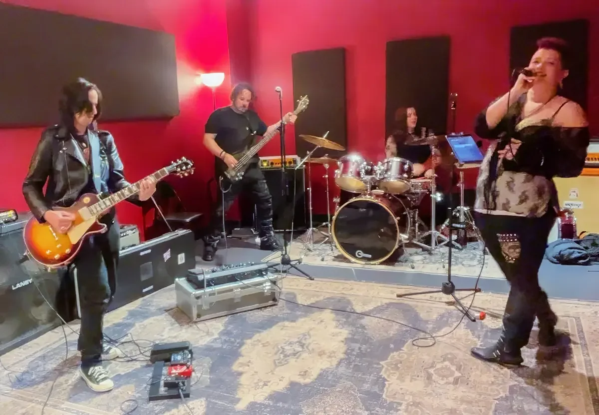 Thee Bad Romantics rehearsal at Avalanche Studios in Portland Oregon.  