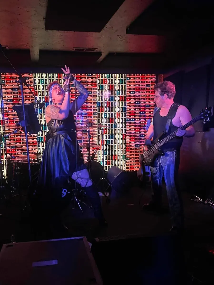 Founding members of Thee Bad Romantics, Lady Lulu (Laura Ruesch) and Sam Robertson, performing live at Quarters in Salt Lake City with the band Spirit Machines (now Cecret Souls)