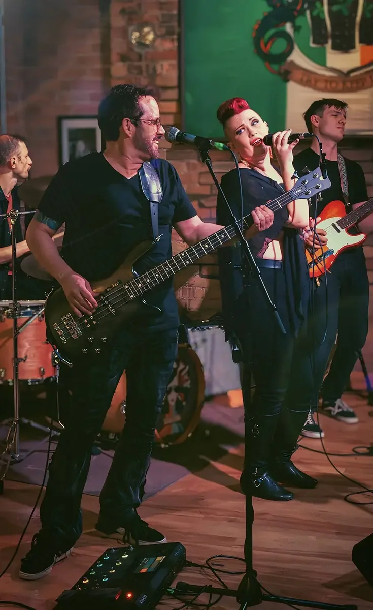 Sam Robertson and fiancé Lady Lulu (Laura Ruesch) performing live in their previous band, SoulFang, prior to founding Thee Bad Romantics.