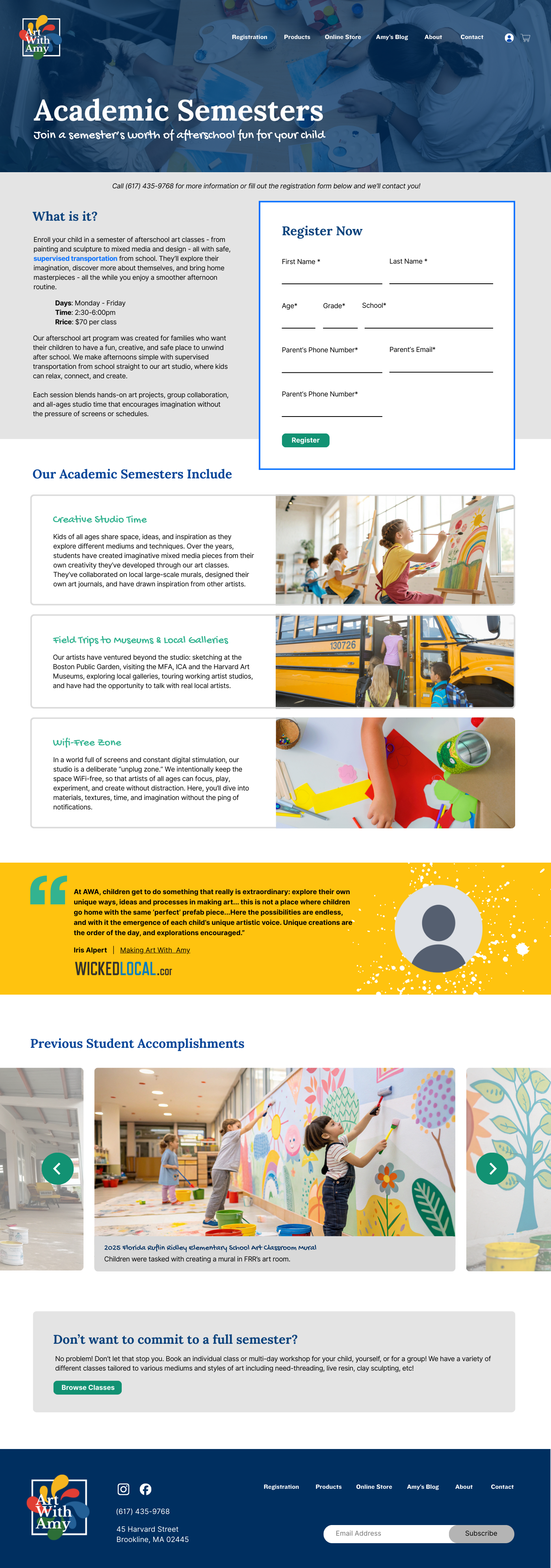 Academic Semesters Page