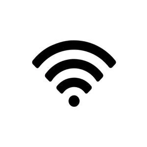 Wi-Fi signal icon with radiating arcs and a dot at the bottom