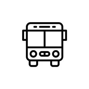 Icon of a bus viewed from the front